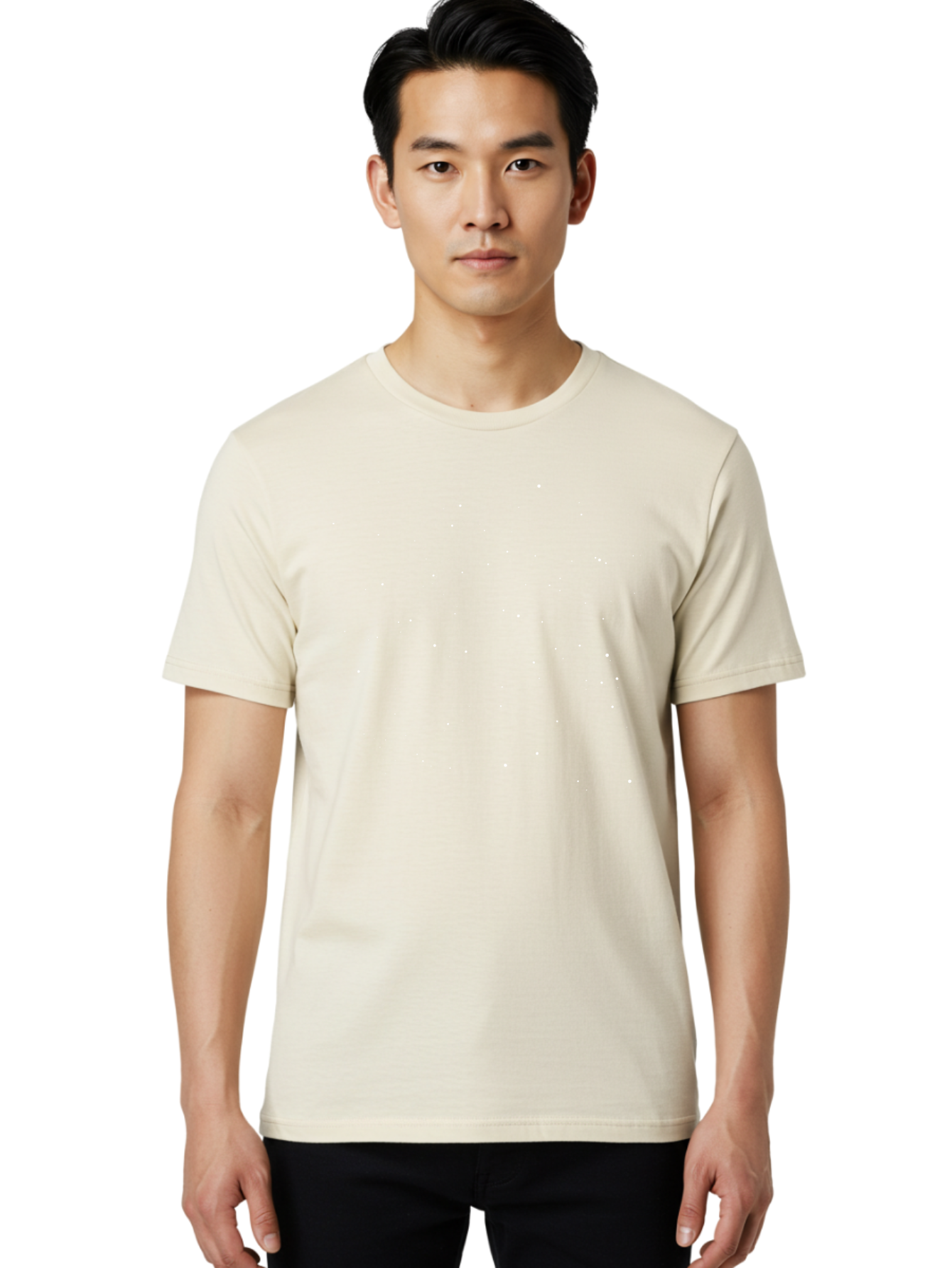 White-Stars Men'S Graphic Tee, 100% Cotton, Comfortable Casual Summer Wear, Machine Washable, Snowflakes Falling, Winter Scene, Festive Atmosphere, White Snow, Delicate Flakes, Snowfall Effect Aac364