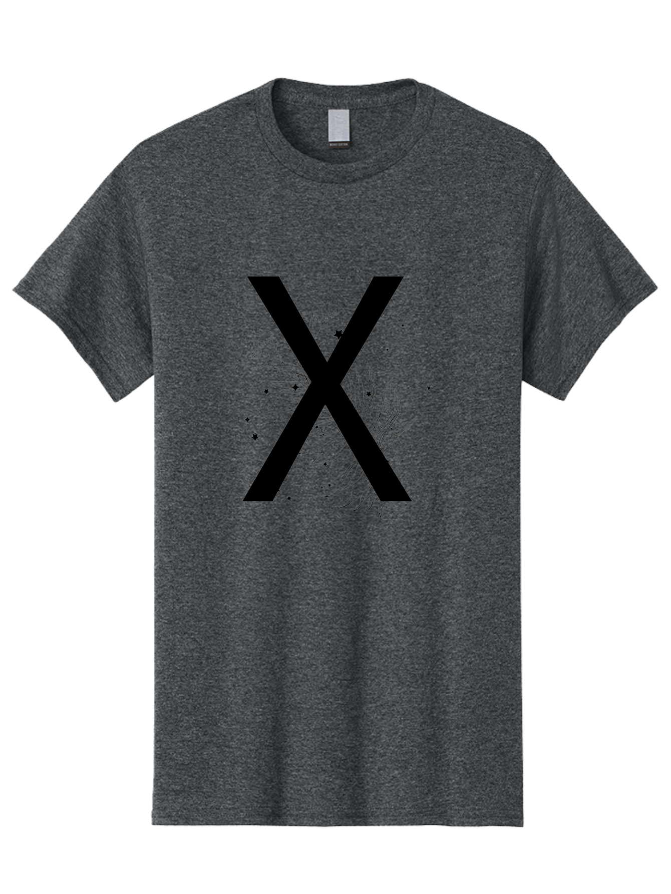 X Men'S Graphic Tee, 100% Cotton, Comfortable Casual Summer Wear, Machine Washable, Bold X Symbol, Floral Design, Black Ink Splatter, Creative Typography, Modern Art, Decorative Lettering, Abstract Illustration Aac365