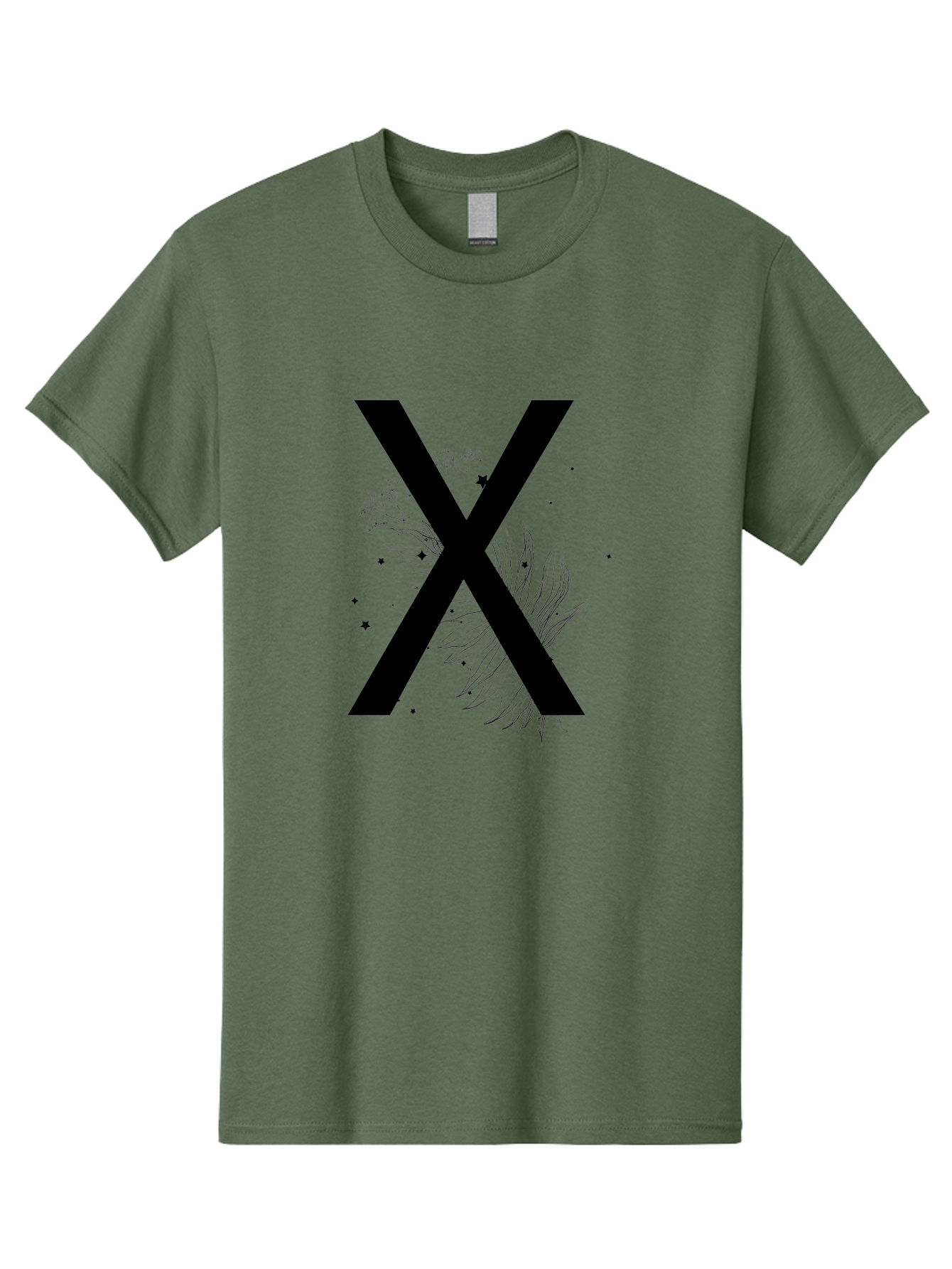 X Men'S Graphic Tee, 100% Cotton, Comfortable Casual Summer Wear, Machine Washable, Bold X Symbol, Floral Design, Black Ink Splatter, Creative Typography, Modern Art, Decorative Lettering, Abstract Illustration Aac365