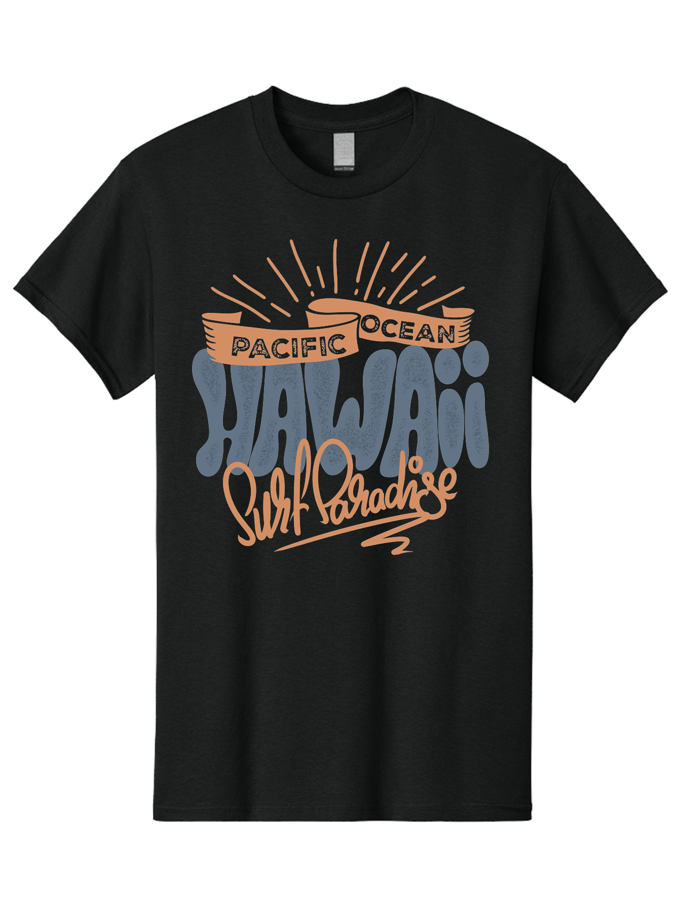 Pacific-Ocean-Wai-Anae-Surf-Paradise Men'S Graphic Tee, 100% Cotton, Comfortable Casual Summer Wear, Machine Washable, Hawaii Vacation, Pacific Ocean, Surf Paradise, Tropical Getaway, Beach Destination, Island Life, Surf Culture Aac371