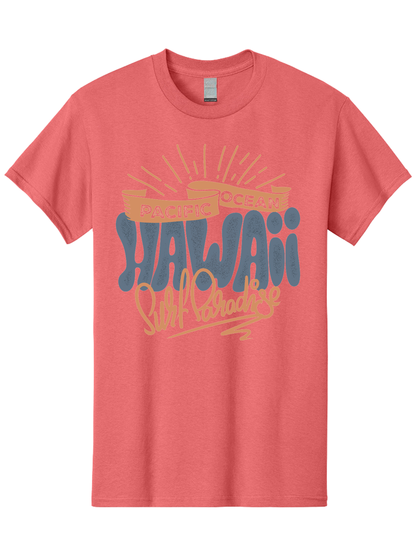 Pacific-Ocean-Wai-Anae-Surf-Paradise Men'S Graphic Tee, 100% Cotton, Comfortable Casual Summer Wear, Machine Washable, Hawaii Vacation, Pacific Ocean, Surf Paradise, Tropical Getaway, Beach Destination, Island Life, Surf Culture Aac371
