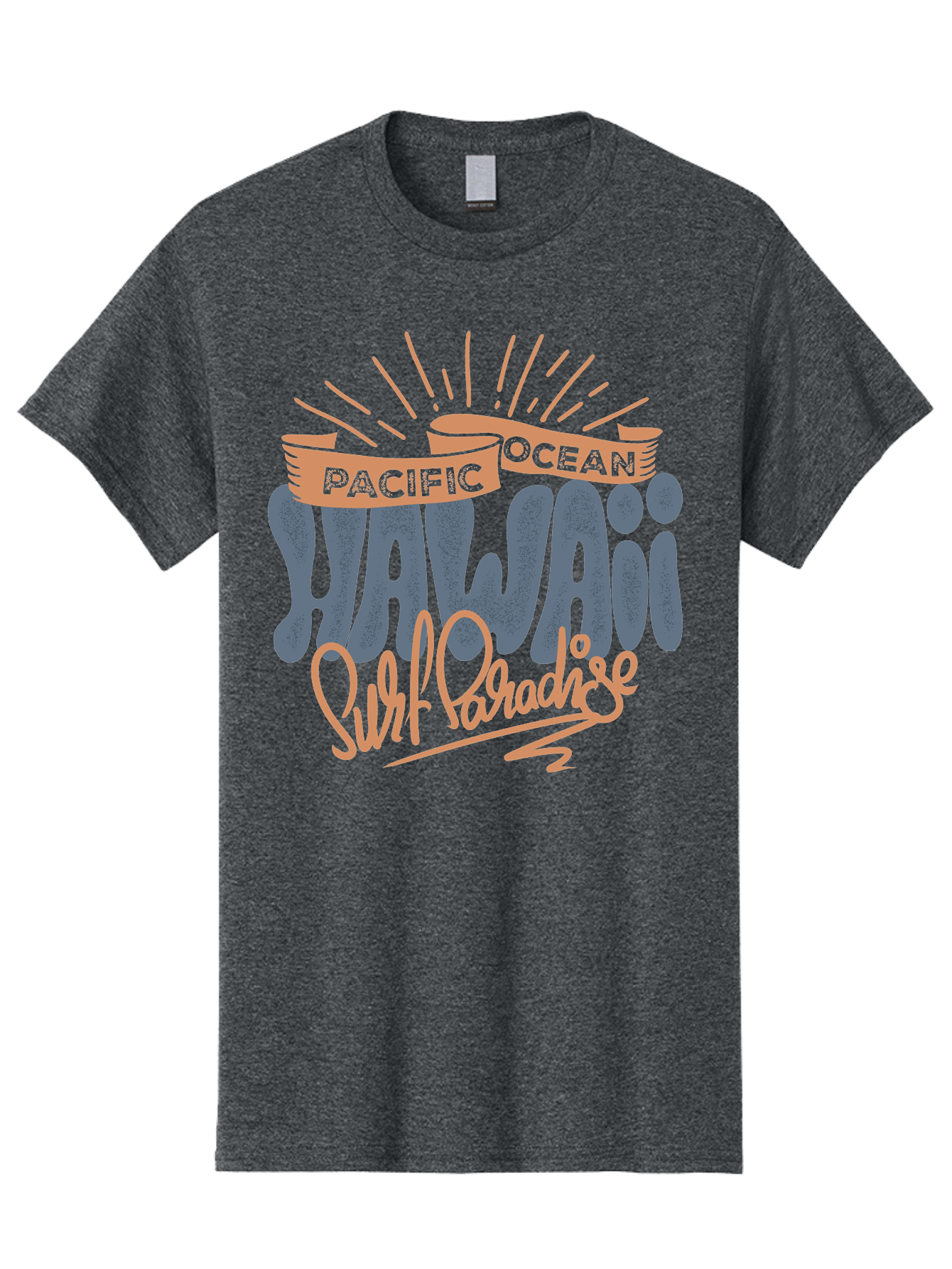 Pacific-Ocean-Wai-Anae-Surf-Paradise Men'S Graphic Tee, 100% Cotton, Comfortable Casual Summer Wear, Machine Washable, Hawaii Vacation, Pacific Ocean, Surf Paradise, Tropical Getaway, Beach Destination, Island Life, Surf Culture Aac371