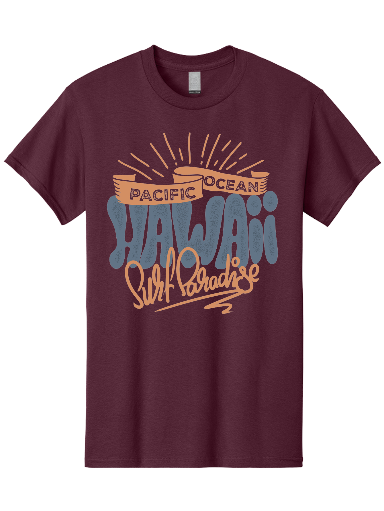 Pacific-Ocean-Wai-Anae-Surf-Paradise Men'S Graphic Tee, 100% Cotton, Comfortable Casual Summer Wear, Machine Washable, Hawaii Vacation, Pacific Ocean, Surf Paradise, Tropical Getaway, Beach Destination, Island Life, Surf Culture Aac371