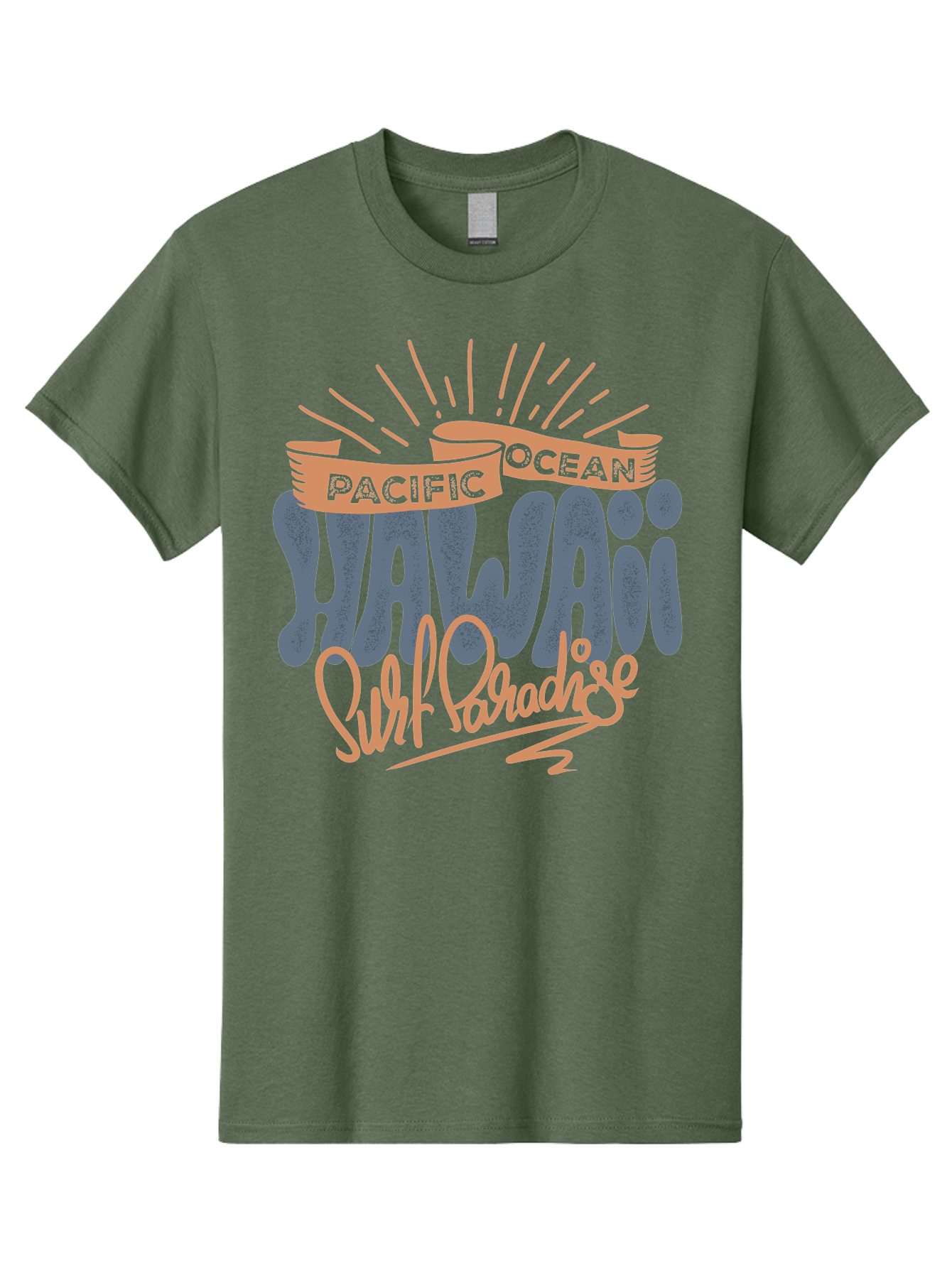 Pacific-Ocean-Wai-Anae-Surf-Paradise Men'S Graphic Tee, 100% Cotton, Comfortable Casual Summer Wear, Machine Washable, Hawaii Vacation, Pacific Ocean, Surf Paradise, Tropical Getaway, Beach Destination, Island Life, Surf Culture Aac371