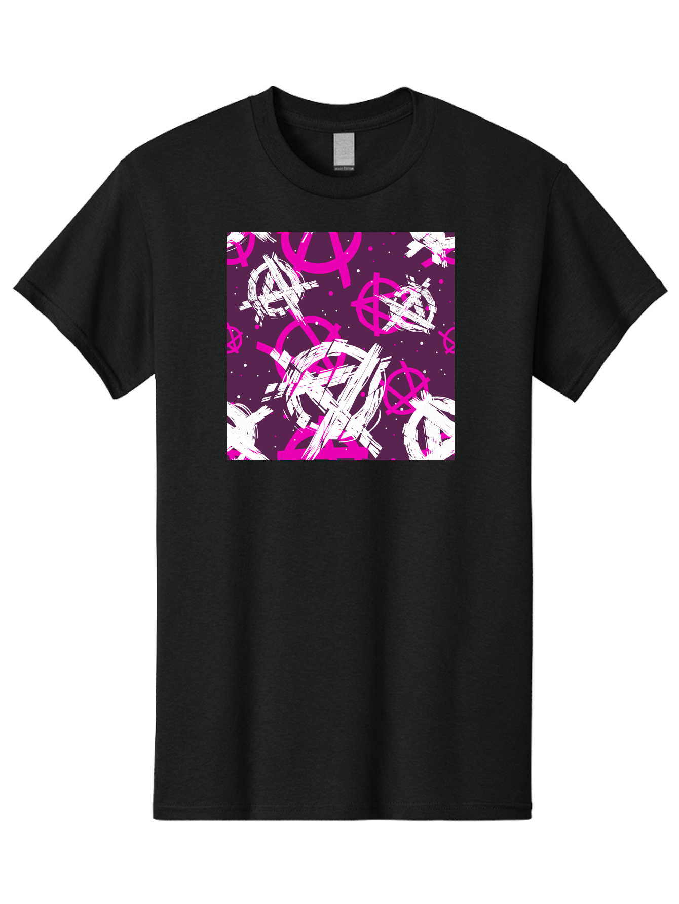 Anarchy-Symbols Men'S Graphic Tee, 100% Cotton, Comfortable Casual Summer Wear, Machine Washable, Anarchy Symbols, Protest Signs, Activist Graphics, Punk Rock Imagery, Chaotic Patterns, Abstract Art, Rebellion Motifs, Symbolic Expression, Aac377