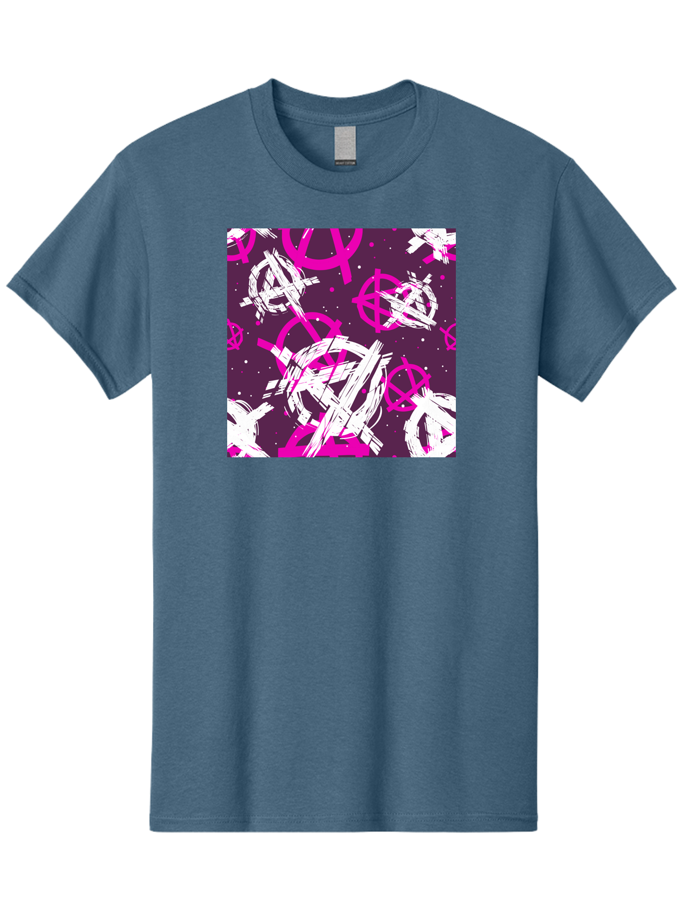 Anarchy-Symbols Men'S Graphic Tee, 100% Cotton, Comfortable Casual Summer Wear, Machine Washable, Anarchy Symbols, Protest Signs, Activist Graphics, Punk Rock Imagery, Chaotic Patterns, Abstract Art, Rebellion Motifs, Symbolic Expression, Aac377