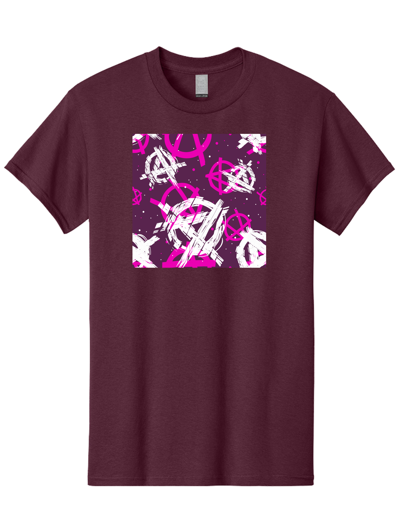 Anarchy-Symbols Men'S Graphic Tee, 100% Cotton, Comfortable Casual Summer Wear, Machine Washable, Anarchy Symbols, Protest Signs, Activist Graphics, Punk Rock Imagery, Chaotic Patterns, Abstract Art, Rebellion Motifs, Symbolic Expression, Aac377