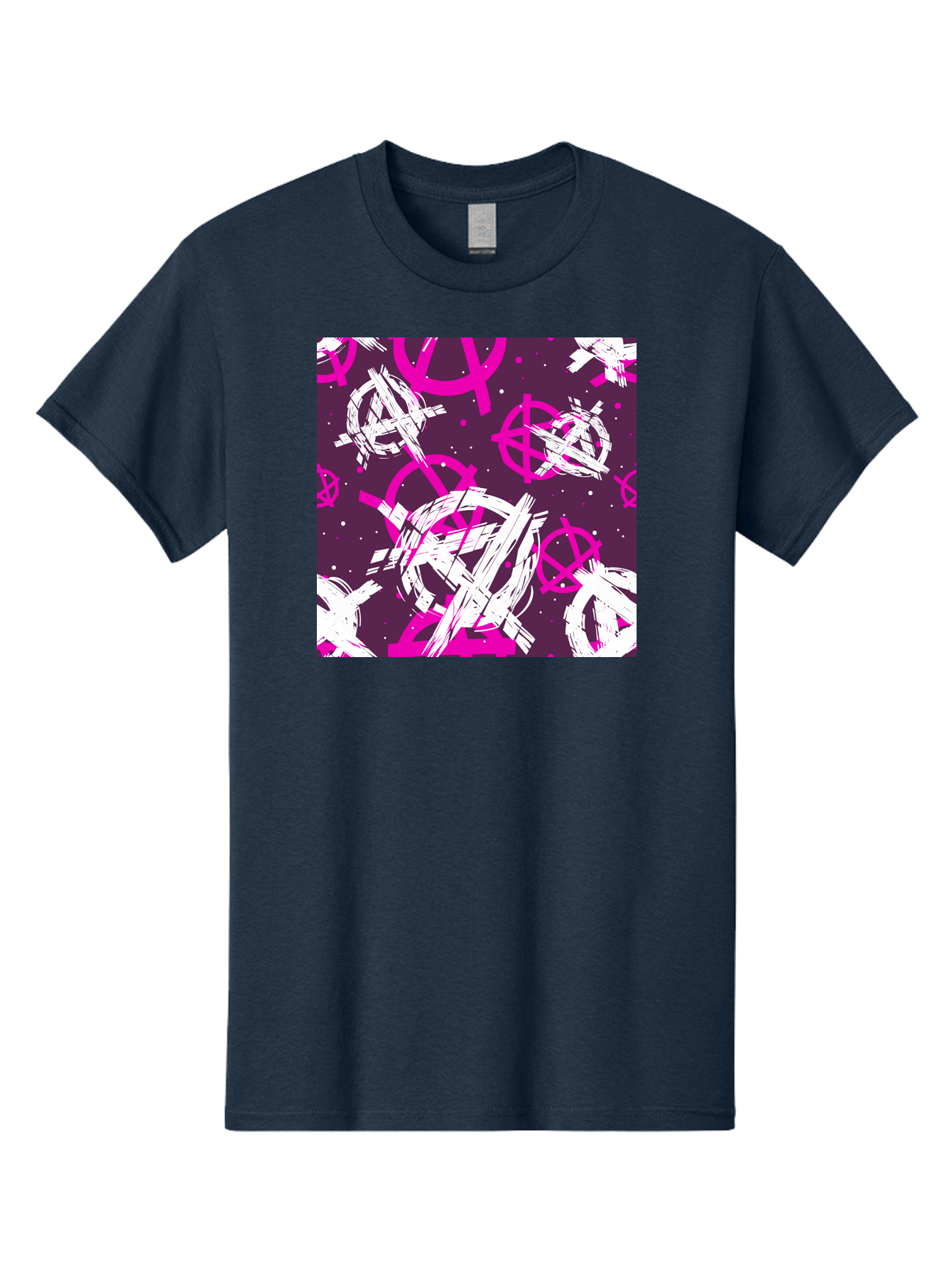 Anarchy-Symbols Men'S Graphic Tee, 100% Cotton, Comfortable Casual Summer Wear, Machine Washable, Anarchy Symbols, Protest Signs, Activist Graphics, Punk Rock Imagery, Chaotic Patterns, Abstract Art, Rebellion Motifs, Symbolic Expression, Aac377