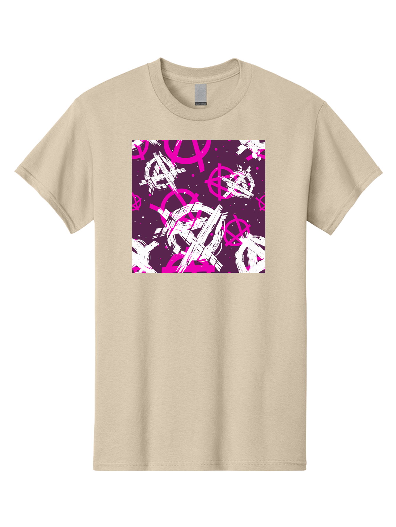 Anarchy-Symbols Men'S Graphic Tee, 100% Cotton, Comfortable Casual Summer Wear, Machine Washable, Anarchy Symbols, Protest Signs, Activist Graphics, Punk Rock Imagery, Chaotic Patterns, Abstract Art, Rebellion Motifs, Symbolic Expression, Aac377