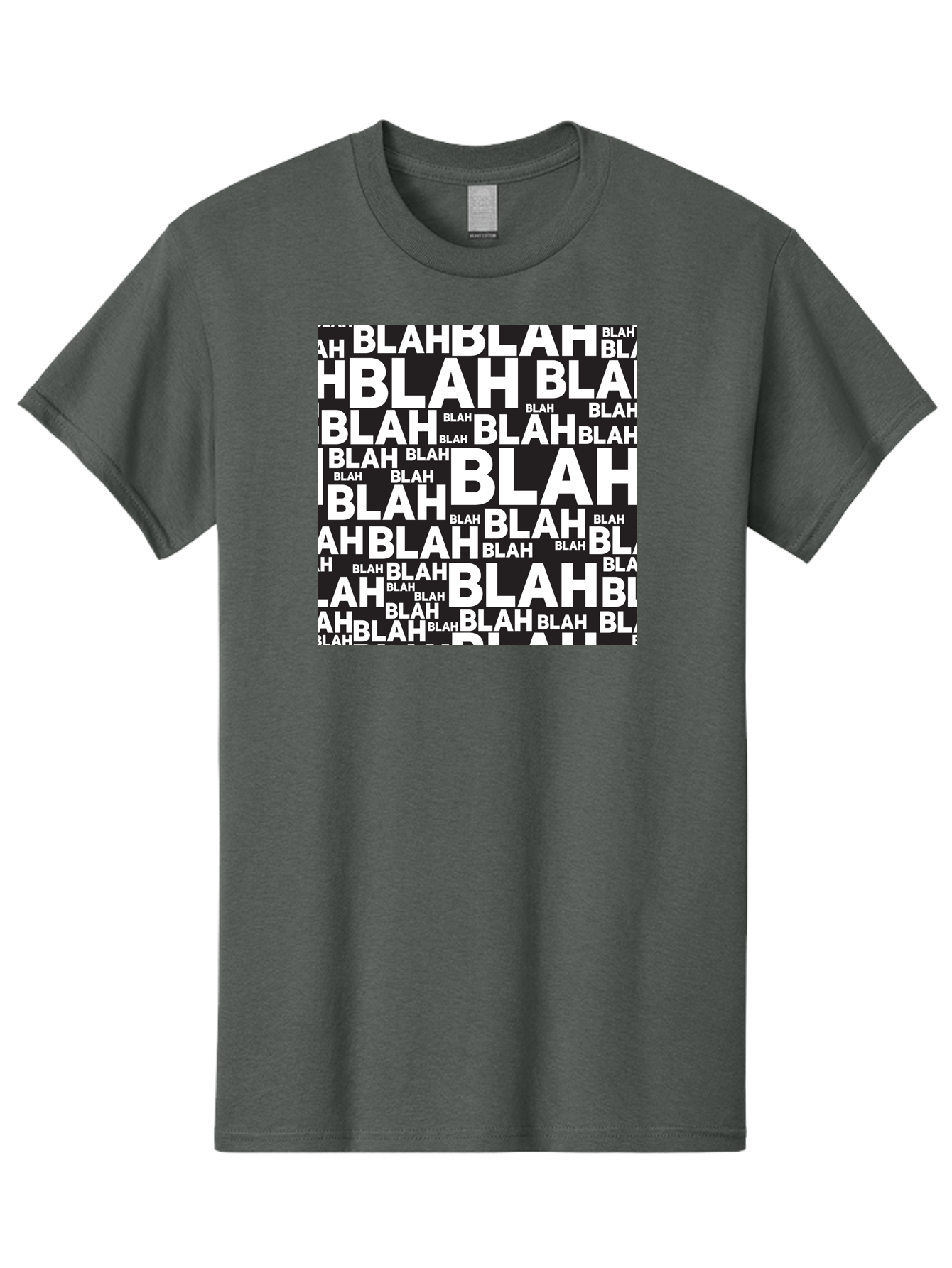 Blah Men'S Graphic Tee, 100% Cotton, Comfortable Casual Summer Wear, Machine Washable, Repetitive Text, Blah Blah, White Font, Black Background, Meaningless Words, Corporate Jargon, Office Chatter, Meaningless Speech, Empty Talk, Aac379