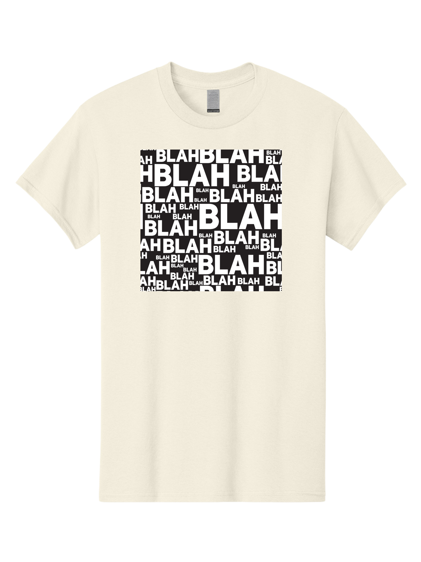 Blah Men'S Graphic Tee, 100% Cotton, Comfortable Casual Summer Wear, Machine Washable, Repetitive Text, Blah Blah, White Font, Black Background, Meaningless Words, Corporate Jargon, Office Chatter, Meaningless Speech, Empty Talk, Aac379