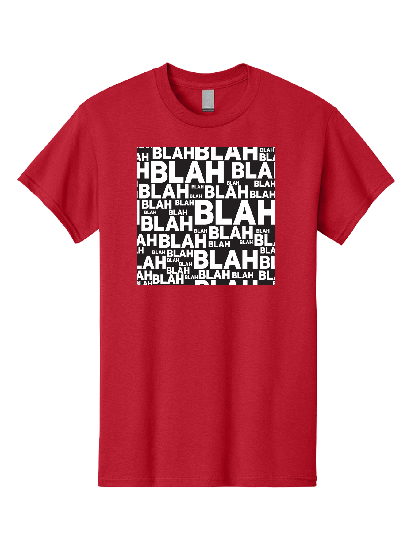 Blah Men'S Graphic Tee, 100% Cotton, Comfortable Casual Summer Wear, Machine Washable, Repetitive Text, Blah Blah, White Font, Black Background, Meaningless Words, Corporate Jargon, Office Chatter, Meaningless Speech, Empty Talk, Aac379