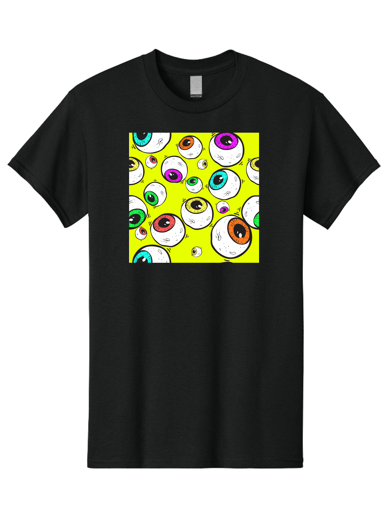 Colorful-Eyeballs Men'S Graphic Tee, 100% Cotton, Comfortable Casual Summer Wear, Machine Washable, Cartoon Eyeballs, Colorful Eyes, Vibrant Colors, Pop Art, Playful Graphics, Quirky Design, Eye-Catching Visuals, Fun Illustration, Aac386