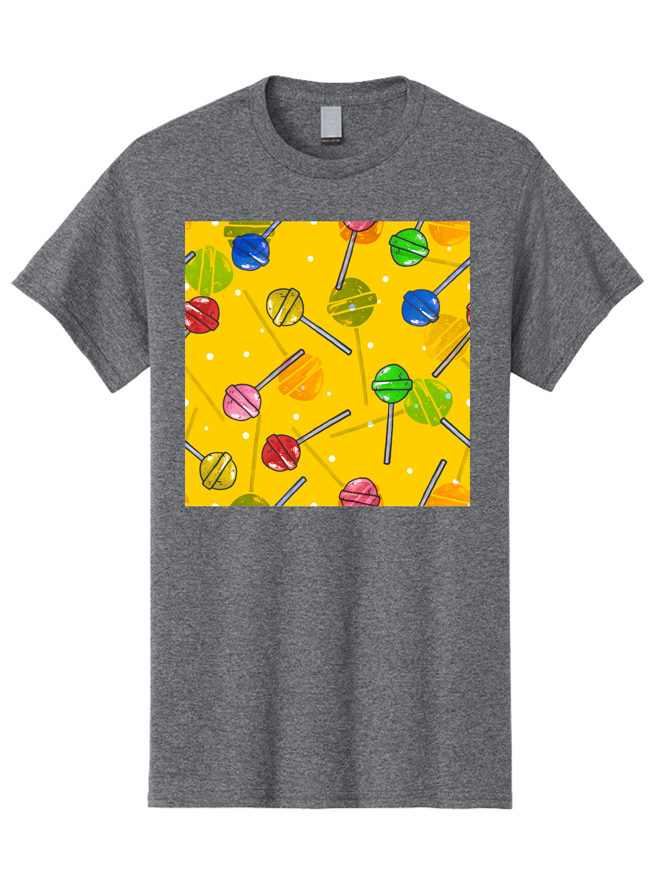 Lollipops Men'S Graphic Tee, 100% Cotton, Comfortable Casual Summer Wear, Machine Washable, Lollipops, Candy, Sweets, Colorful Treats, Vibrant Hues, Playful Design, Sweet Tooth, Party Favors, Kid'S Party Aac402
