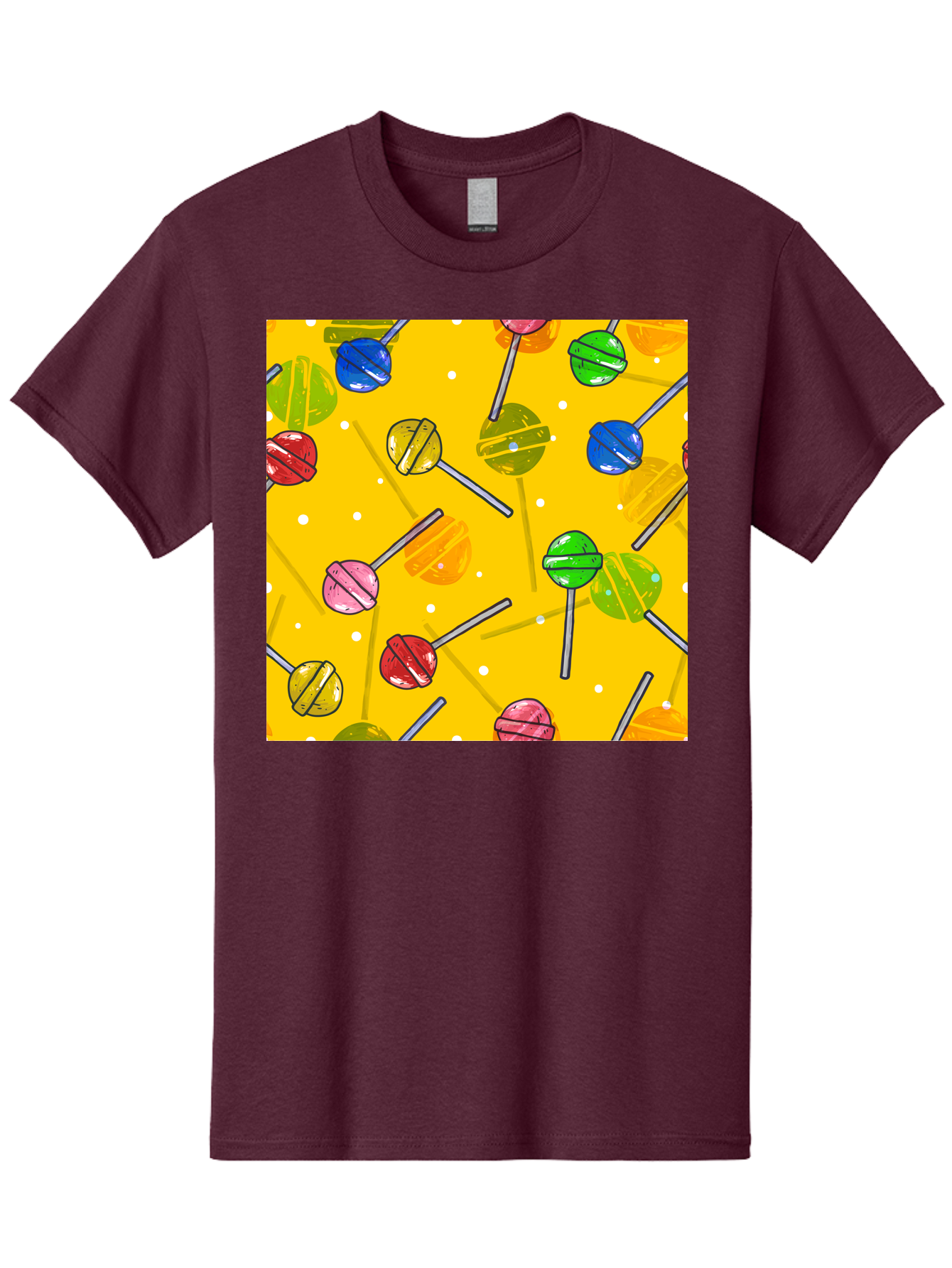 Lollipops Men'S Graphic Tee, 100% Cotton, Comfortable Casual Summer Wear, Machine Washable, Lollipops, Candy, Sweets, Colorful Treats, Vibrant Hues, Playful Design, Sweet Tooth, Party Favors, Kid'S Party Aac402