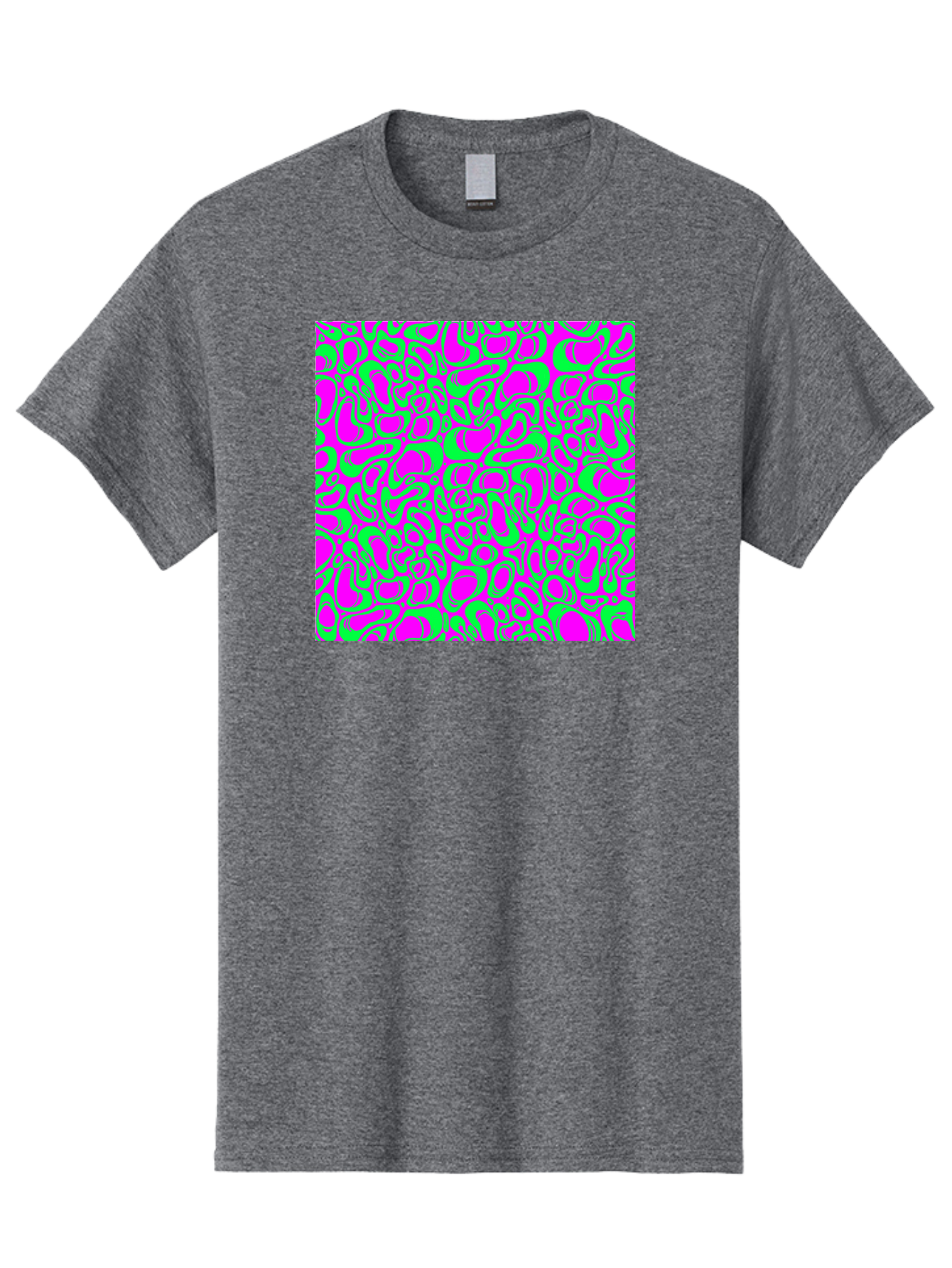 Magenta-And-Green-Pattern Men'S Graphic Tee, 100% Cotton, Comfortable Casual Summer Wear, Machine Washable, Leopard Print Pattern, Animal Print Design, Vibrant Colors, Bold Fashion Statement, Abstract Texture, Colorful Graphic Aac404