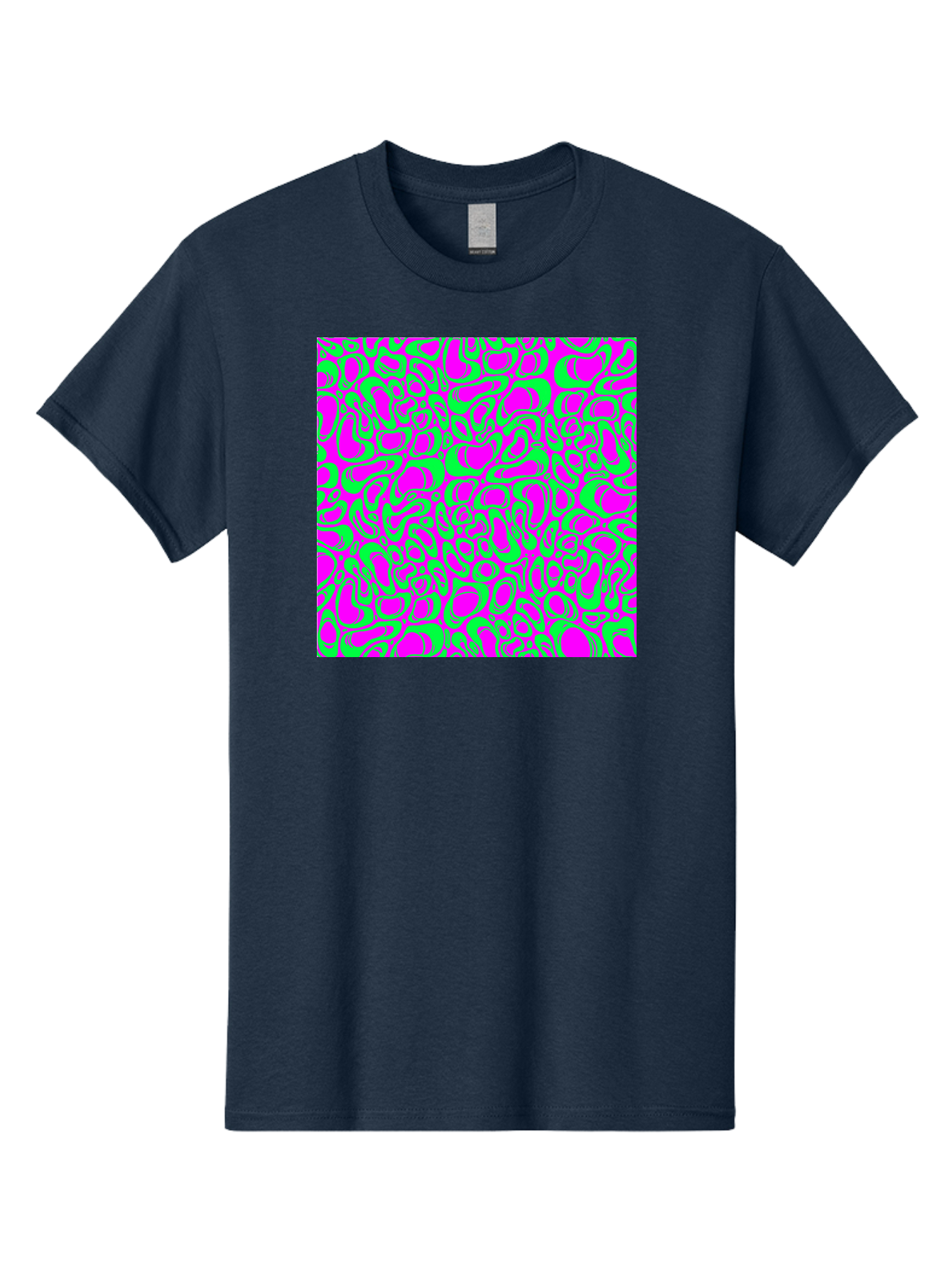 Magenta-And-Green-Pattern Men'S Graphic Tee, 100% Cotton, Comfortable Casual Summer Wear, Machine Washable, Leopard Print Pattern, Animal Print Design, Vibrant Colors, Bold Fashion Statement, Abstract Texture, Colorful Graphic Aac404