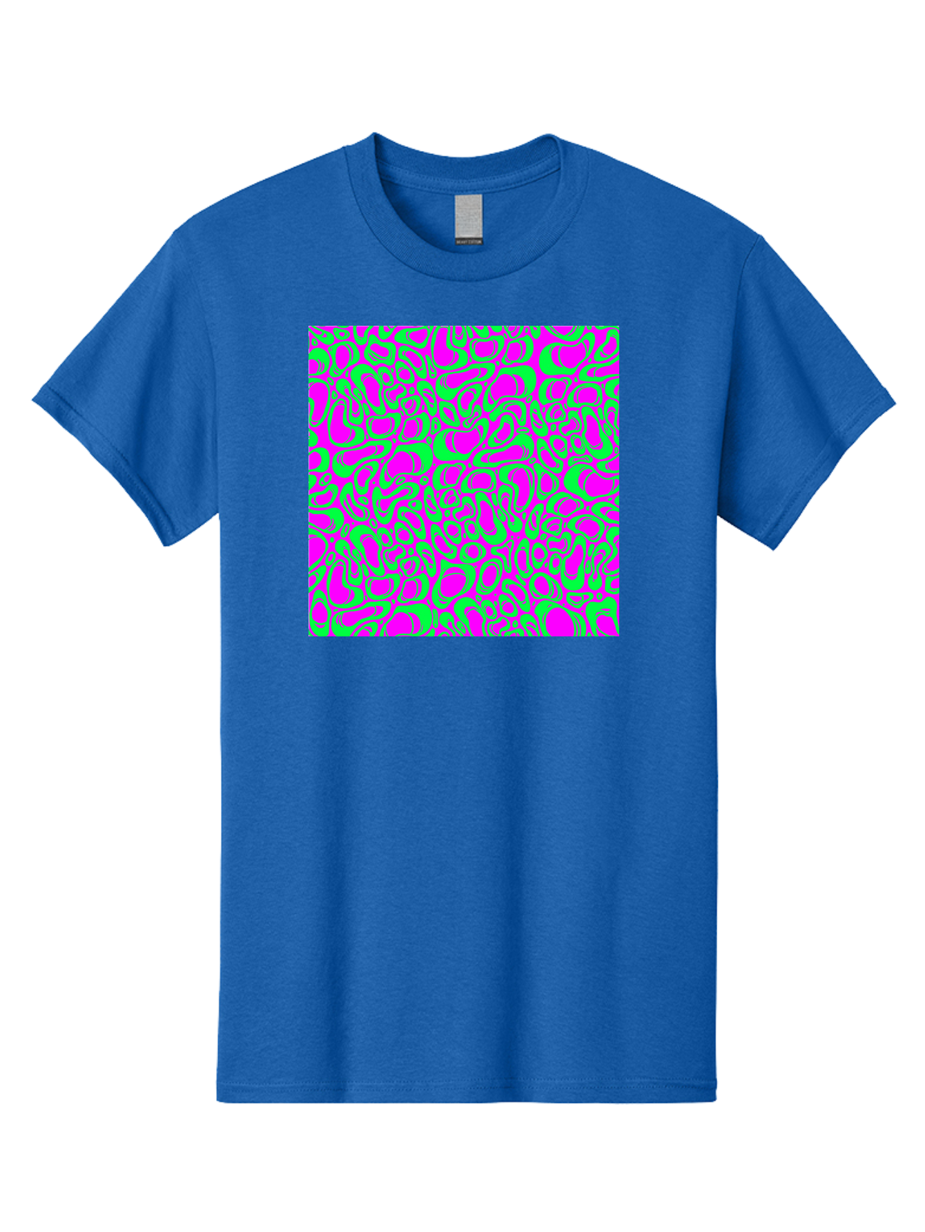Magenta-And-Green-Pattern Men'S Graphic Tee, 100% Cotton, Comfortable Casual Summer Wear, Machine Washable, Leopard Print Pattern, Animal Print Design, Vibrant Colors, Bold Fashion Statement, Abstract Texture, Colorful Graphic Aac404
