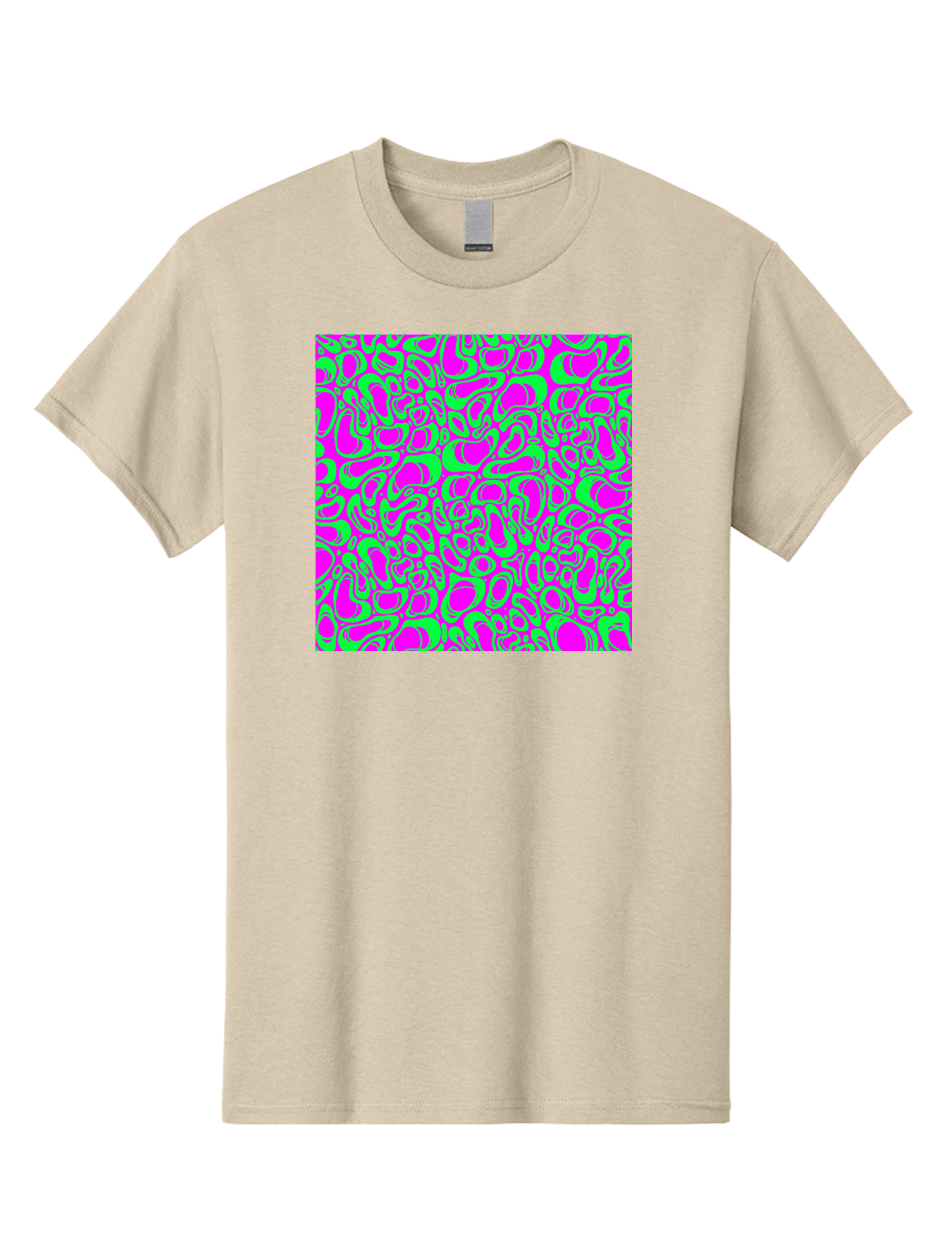 Magenta-And-Green-Pattern Men'S Graphic Tee, 100% Cotton, Comfortable Casual Summer Wear, Machine Washable, Leopard Print Pattern, Animal Print Design, Vibrant Colors, Bold Fashion Statement, Abstract Texture, Colorful Graphic Aac404