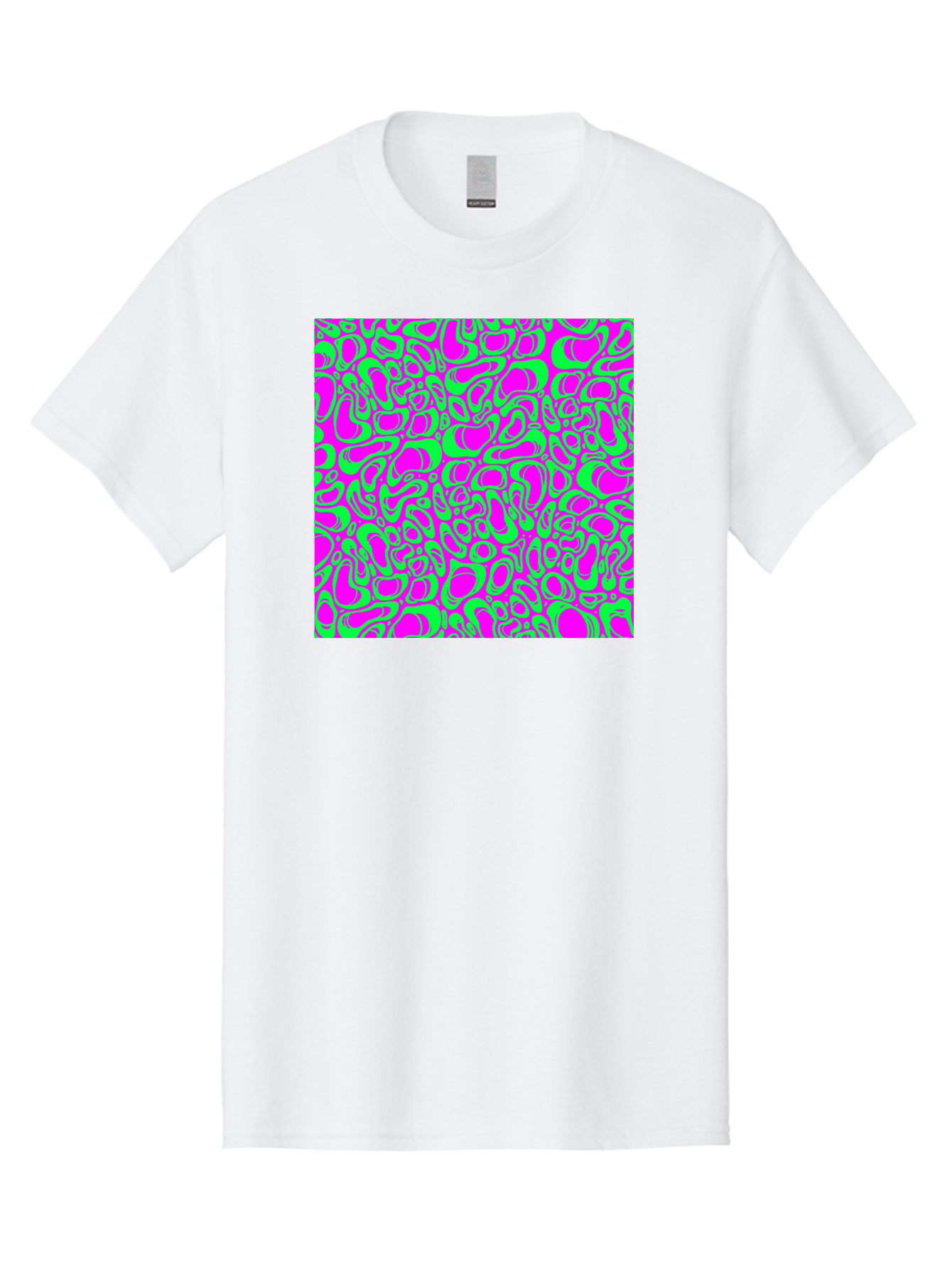 Magenta-And-Green-Pattern Men'S Graphic Tee, 100% Cotton, Comfortable Casual Summer Wear, Machine Washable, Leopard Print Pattern, Animal Print Design, Vibrant Colors, Bold Fashion Statement, Abstract Texture, Colorful Graphic Aac404