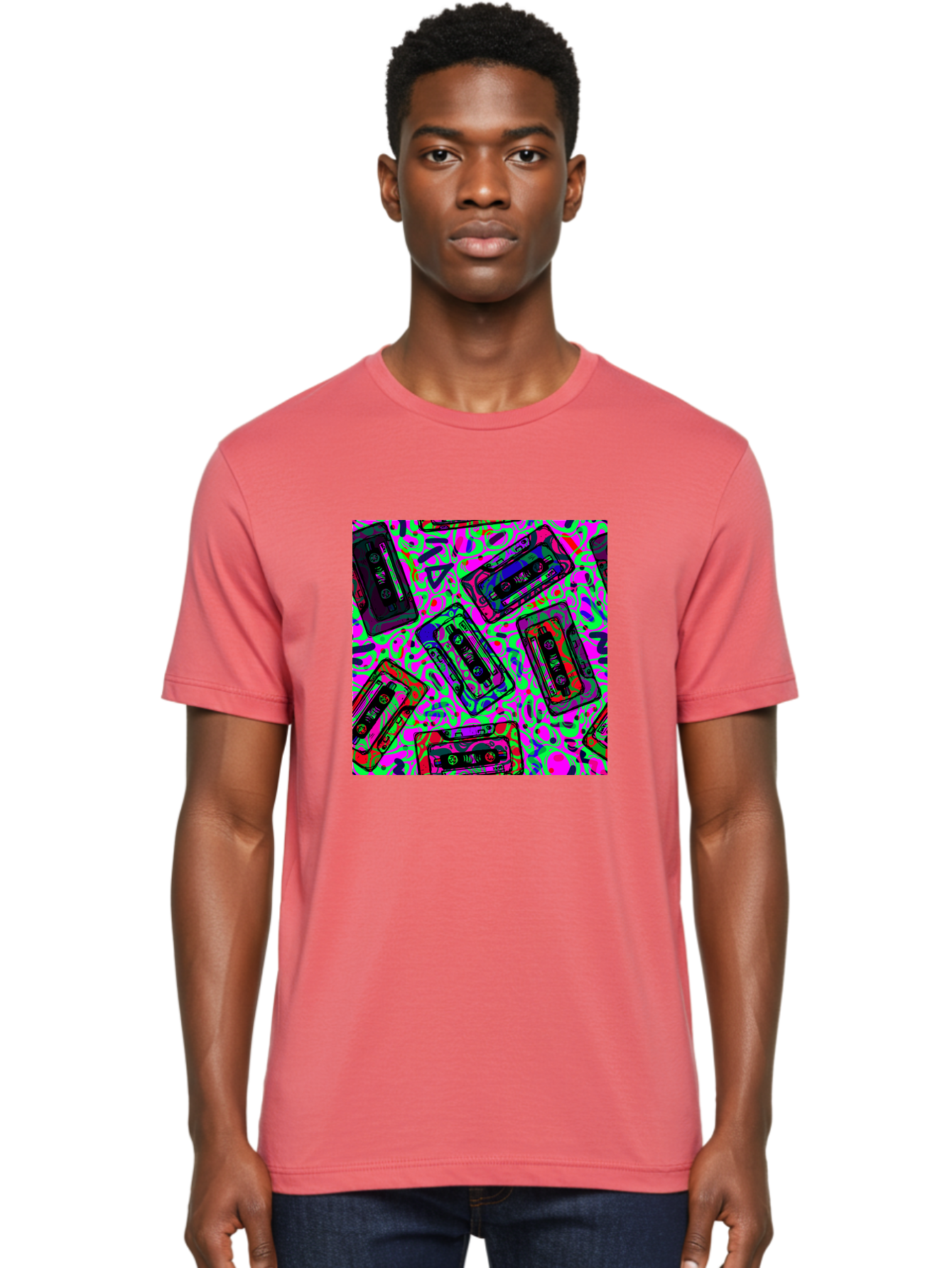 Mix-Tape Men'S Graphic Tee, 100% Cotton, Comfortable Casual Summer Wear, Machine Washable, Mix Tape Cassettes, Retro Music, Vintage Technology, Nostalgic Vibes, 80S And 90S Style, Cassette Tapes, Music Lover, Hipster Culture, Colorful Design Aac406