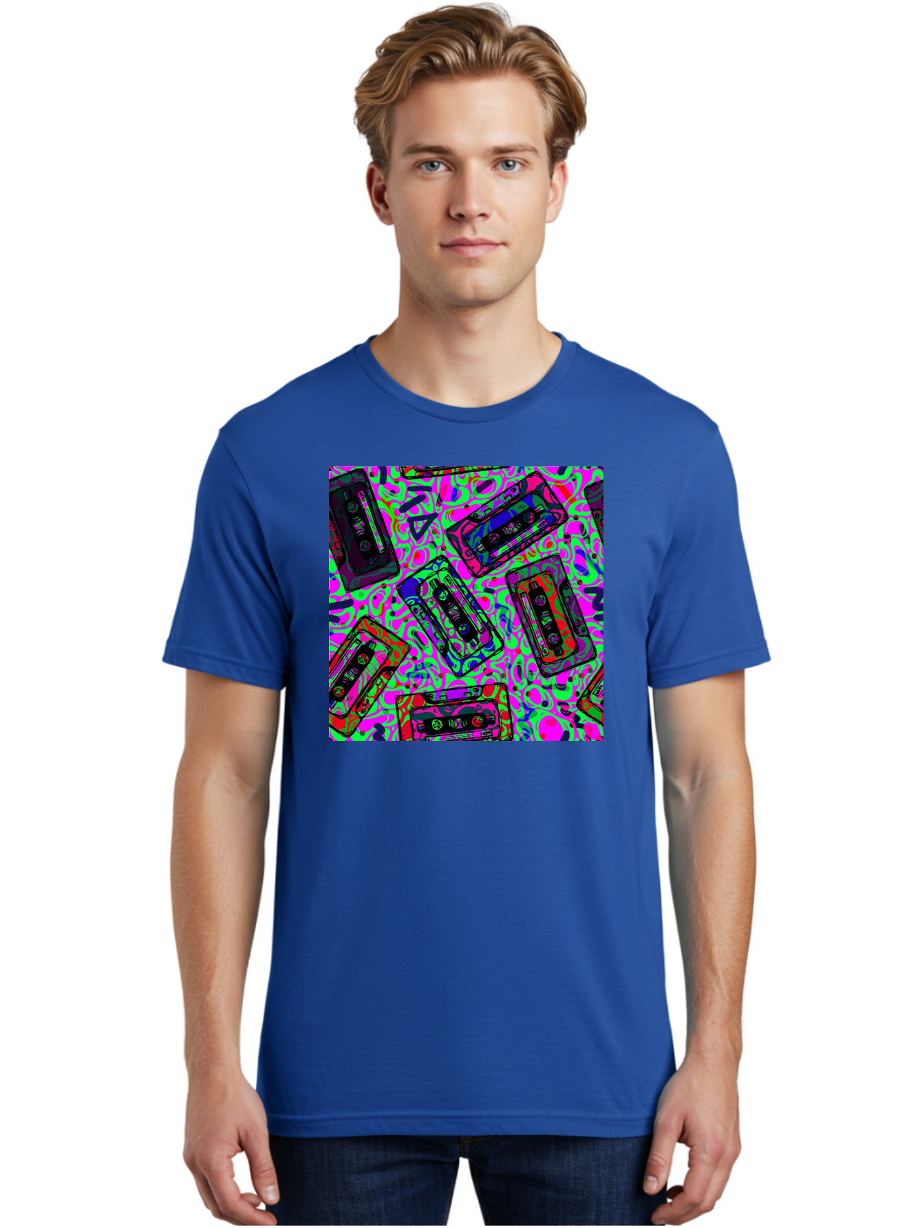 Mix-Tape Men'S Graphic Tee, 100% Cotton, Comfortable Casual Summer Wear, Machine Washable, Mix Tape Cassettes, Retro Music, Vintage Technology, Nostalgic Vibes, 80S And 90S Style, Cassette Tapes, Music Lover, Hipster Culture, Colorful Design Aac406