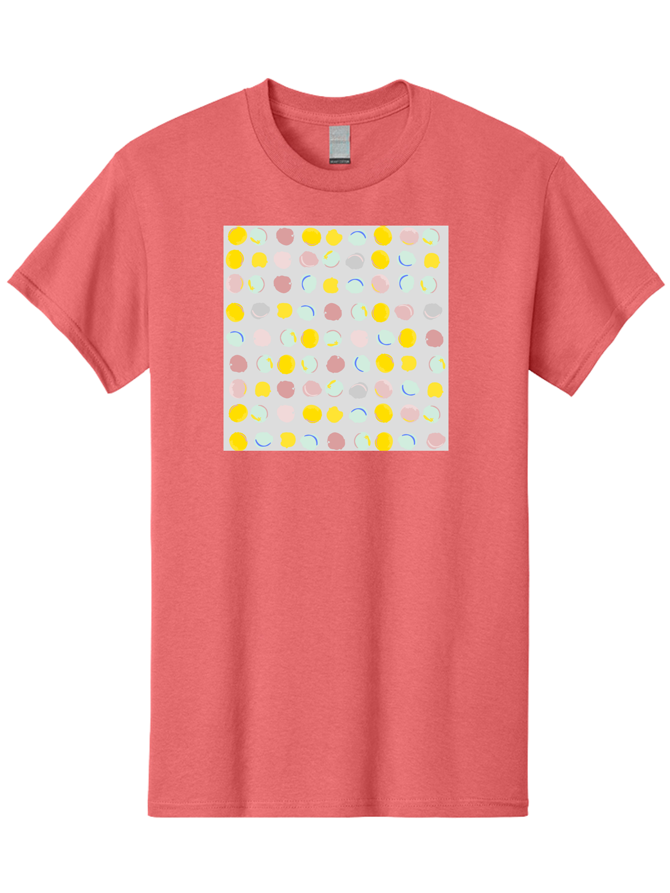 Pastel-Polka-Dots Men'S Graphic Tee, 100% Cotton, Comfortable Casual Summer Wear, Machine Washable, Pastel Colors, Abstract Design, Geometric Pattern, Colorful Dots, Creative Art, Decorative Background, Modern Style, Artistic Expression, Aac410