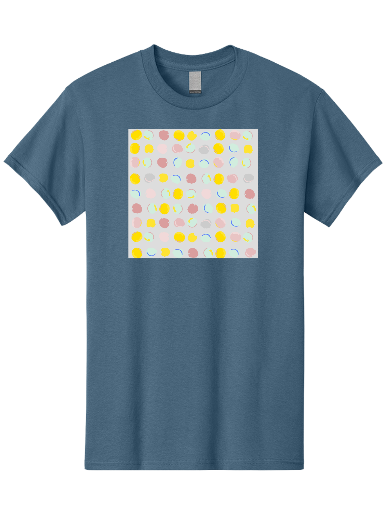 Pastel-Polka-Dots Men'S Graphic Tee, 100% Cotton, Comfortable Casual Summer Wear, Machine Washable, Pastel Colors, Abstract Design, Geometric Pattern, Colorful Dots, Creative Art, Decorative Background, Modern Style, Artistic Expression, Aac410