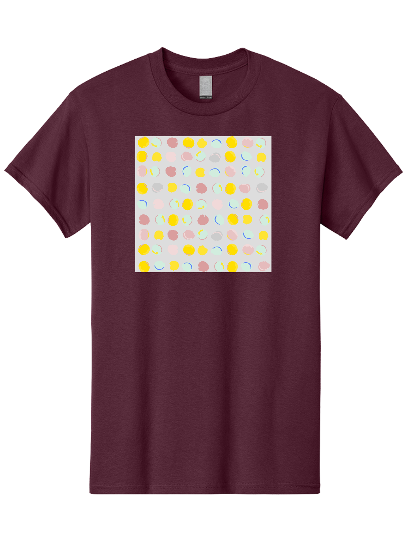 Pastel-Polka-Dots Men'S Graphic Tee, 100% Cotton, Comfortable Casual Summer Wear, Machine Washable, Pastel Colors, Abstract Design, Geometric Pattern, Colorful Dots, Creative Art, Decorative Background, Modern Style, Artistic Expression, Aac410