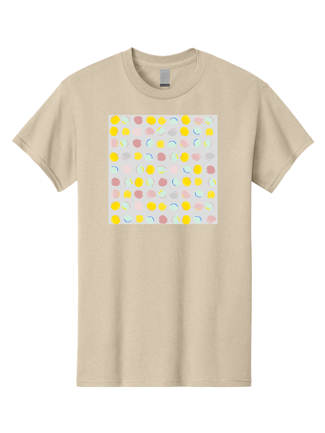 Pastel-Polka-Dots Men'S Graphic Tee, 100% Cotton, Comfortable Casual Summer Wear, Machine Washable, Pastel Colors, Abstract Design, Geometric Pattern, Colorful Dots, Creative Art, Decorative Background, Modern Style, Artistic Expression, Aac410