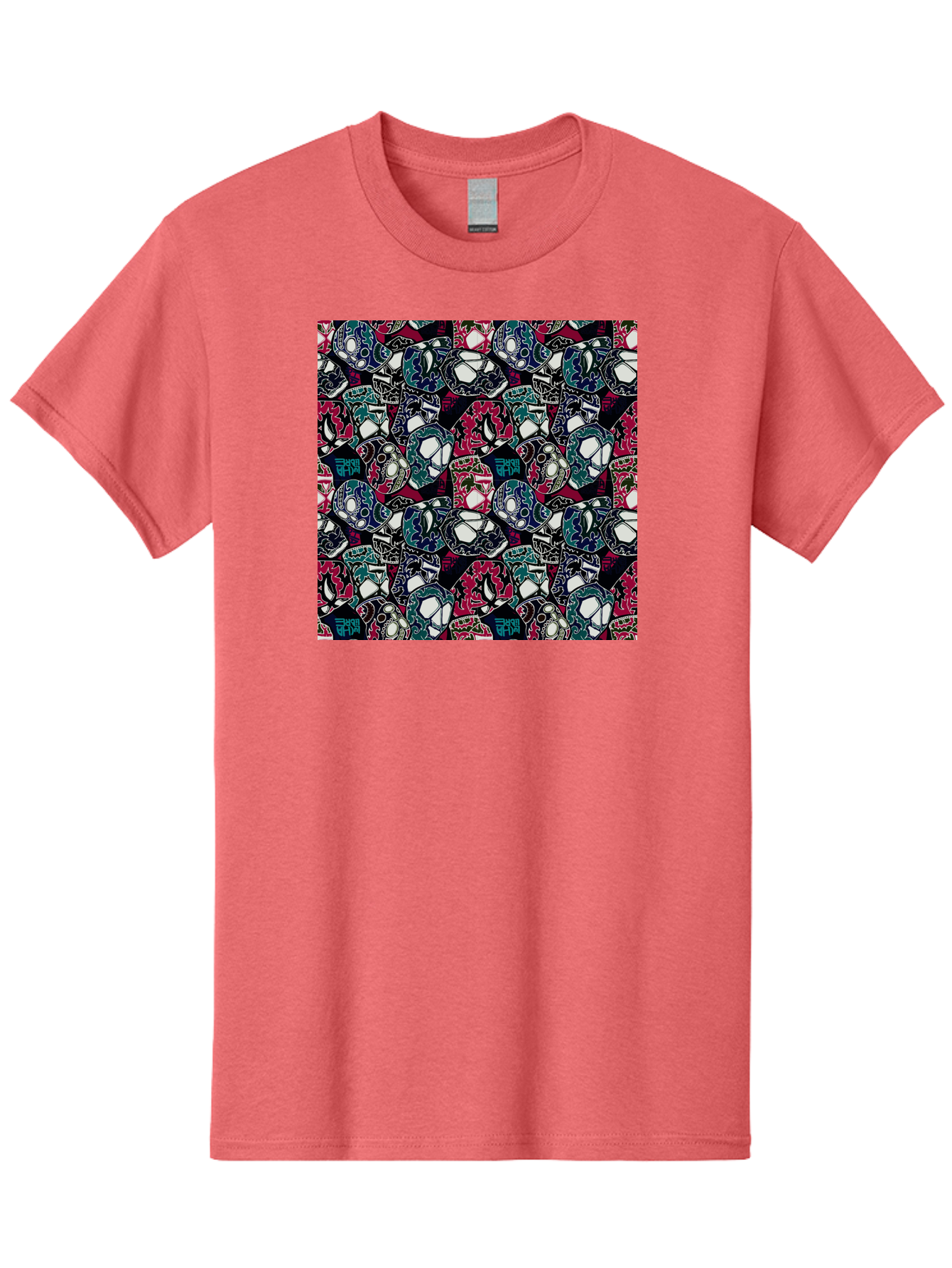 Sugar-Skull-Pattern Men'S Graphic Tee, 100% Cotton, Comfortable Casual Summer Wear, Machine Washable, Sugar Skulls, Colorful Skulls, Day Of The Dead, Mexican Culture, Ornate Designs, Floral Patterns, Vibrant Colors, Festive Atmosphere, Aac422