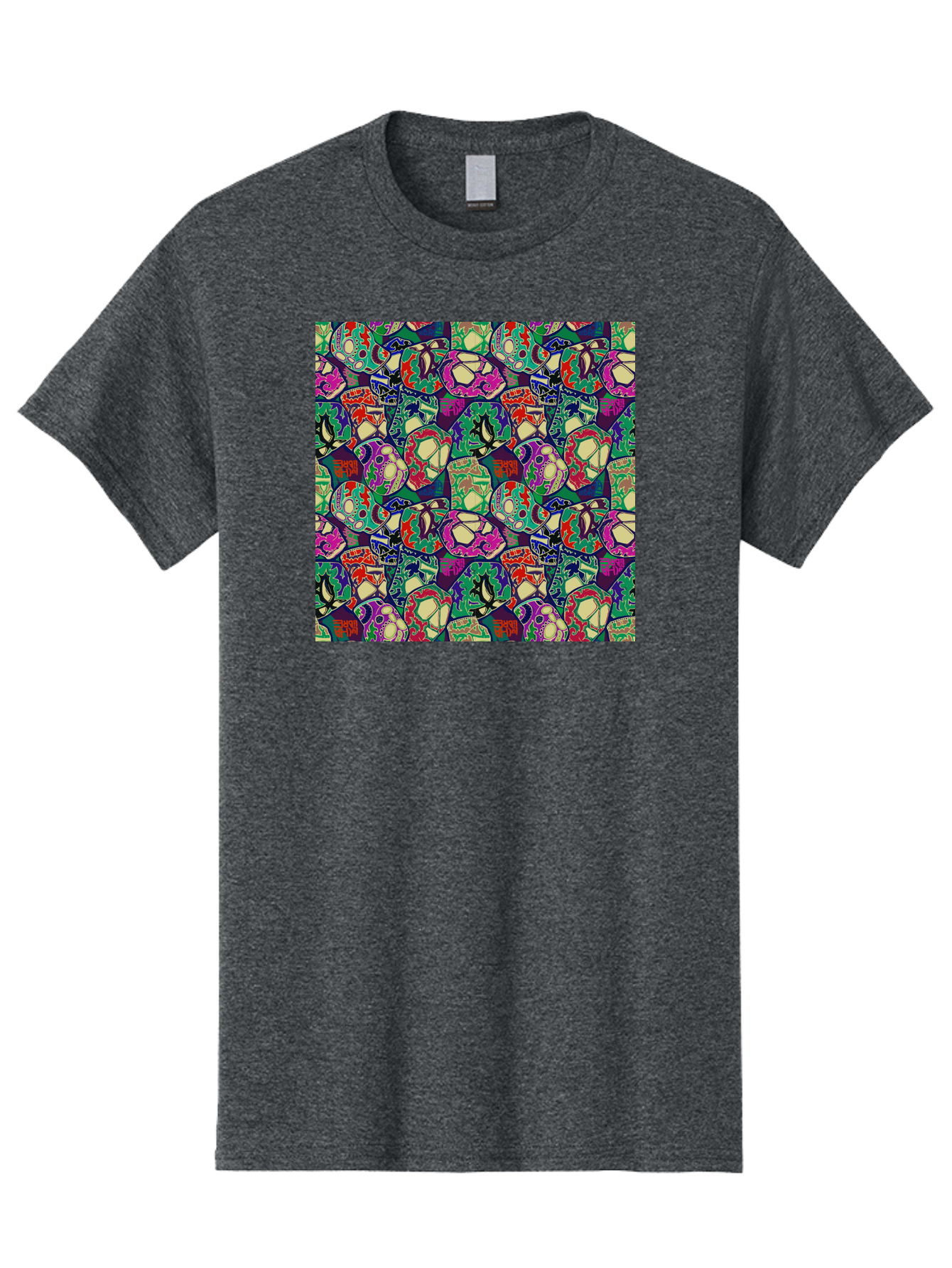 Sugar-Skulls Men'S Graphic Tee, 100% Cotton, Comfortable Casual Summer Wear, Machine Washable, Sugar Skulls, Colorful Designs, Vibrant Patterns, Dia De Los Muertos, Festive Atmosphere, Artistic Expression, Cultural Heritage, Intricate Details, Aac423