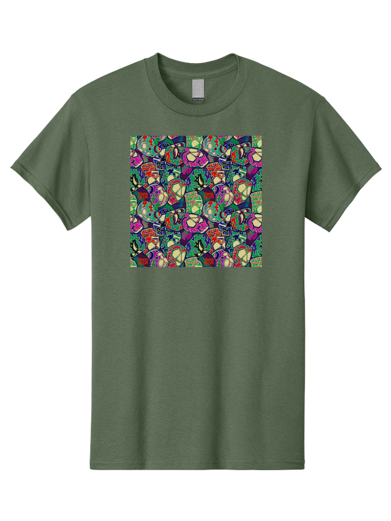 Sugar-Skulls Men'S Graphic Tee, 100% Cotton, Comfortable Casual Summer Wear, Machine Washable, Sugar Skulls, Colorful Designs, Vibrant Patterns, Dia De Los Muertos, Festive Atmosphere, Artistic Expression, Cultural Heritage, Intricate Details, Aac423