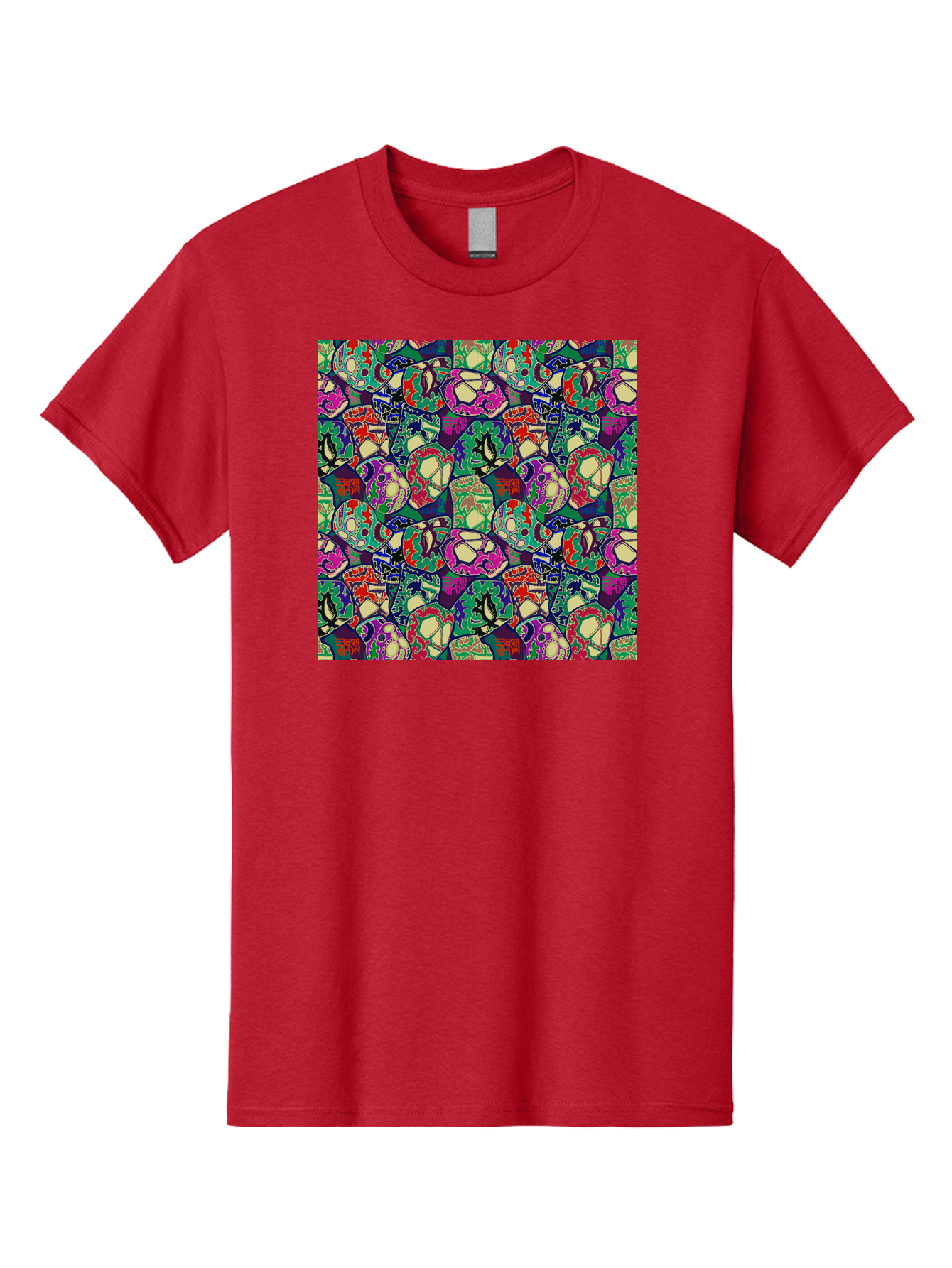Sugar-Skulls Men'S Graphic Tee, 100% Cotton, Comfortable Casual Summer Wear, Machine Washable, Sugar Skulls, Colorful Designs, Vibrant Patterns, Dia De Los Muertos, Festive Atmosphere, Artistic Expression, Cultural Heritage, Intricate Details, Aac423