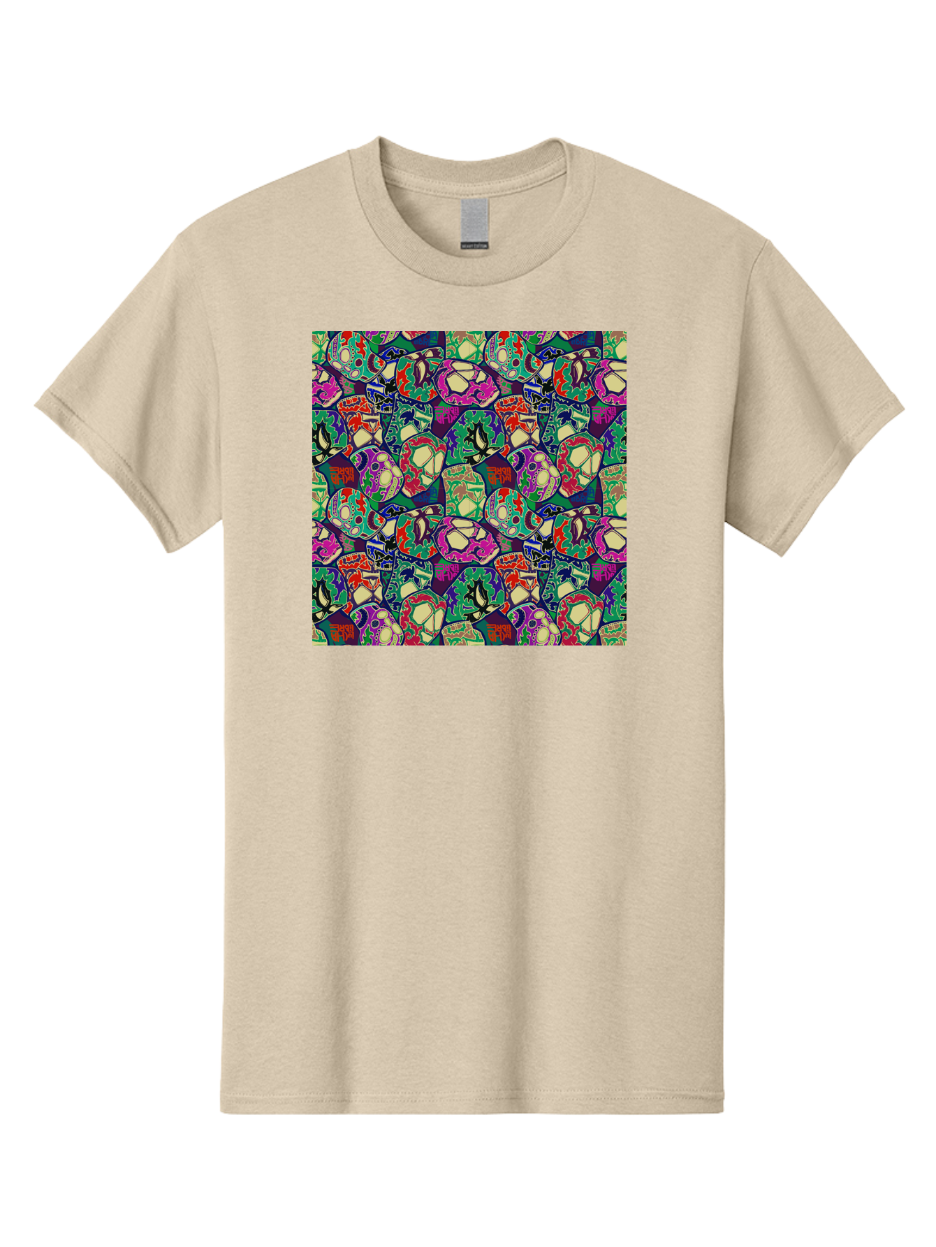 Sugar-Skulls Men'S Graphic Tee, 100% Cotton, Comfortable Casual Summer Wear, Machine Washable, Sugar Skulls, Colorful Designs, Vibrant Patterns, Dia De Los Muertos, Festive Atmosphere, Artistic Expression, Cultural Heritage, Intricate Details, Aac423