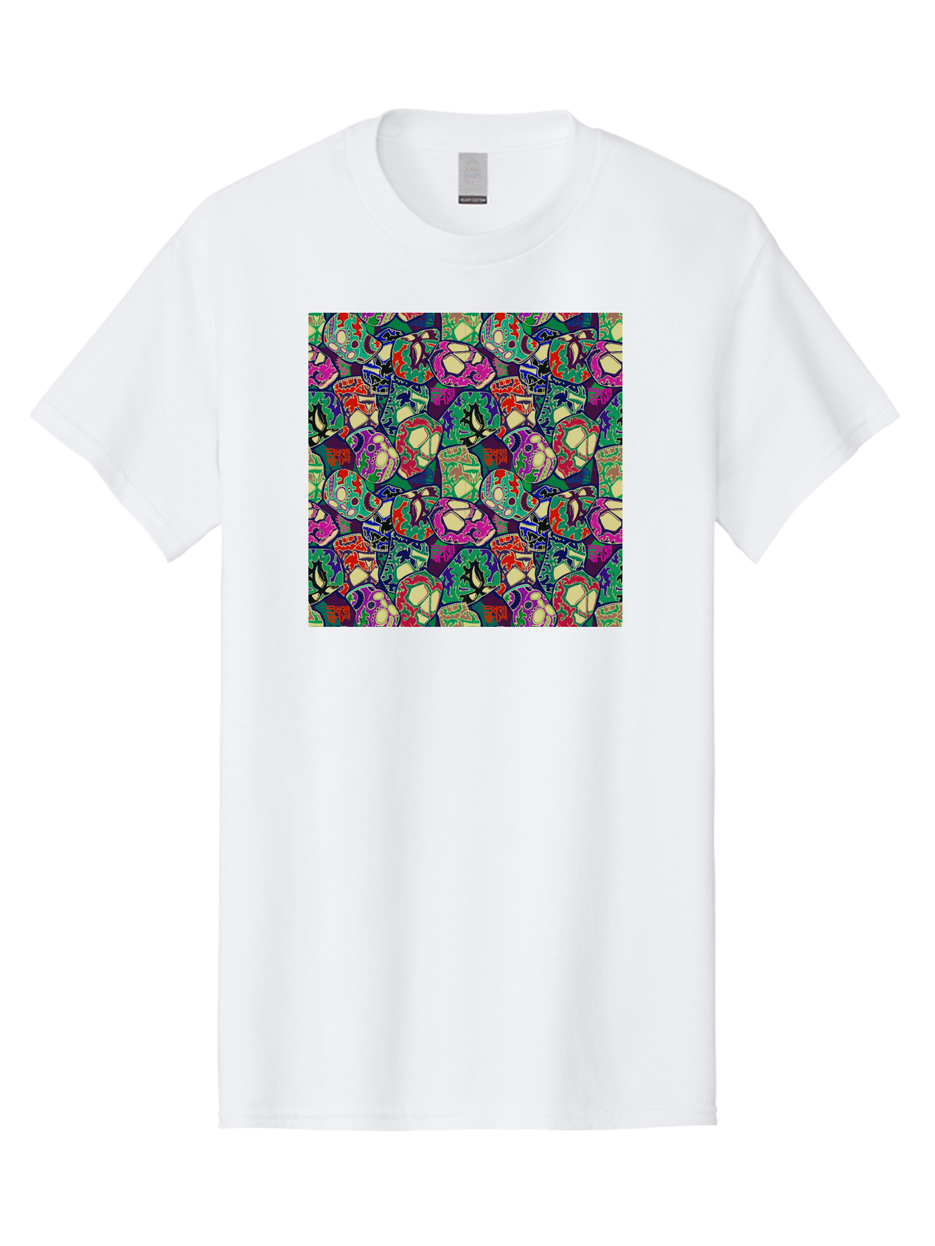 Sugar-Skulls Men'S Graphic Tee, 100% Cotton, Comfortable Casual Summer Wear, Machine Washable, Sugar Skulls, Colorful Designs, Vibrant Patterns, Dia De Los Muertos, Festive Atmosphere, Artistic Expression, Cultural Heritage, Intricate Details, Aac423