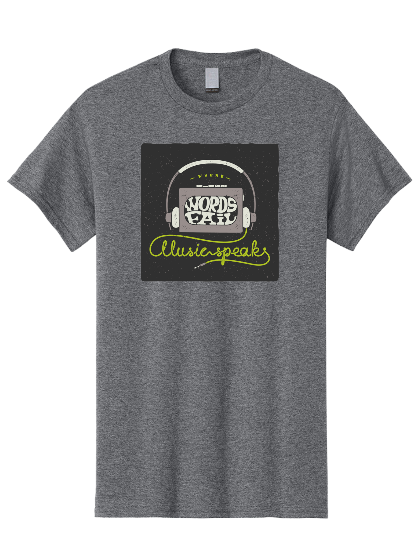 Where-Words-Fail-Music-Speaks Men'S Graphic Tee, 100% Cotton, Comfortable Casual Summer Wear, Machine Washable, Music Inspiration, Emotional Expression, Creative Quotes, Motivational Phrases, Where Words Fail Music Speaks, Aac441