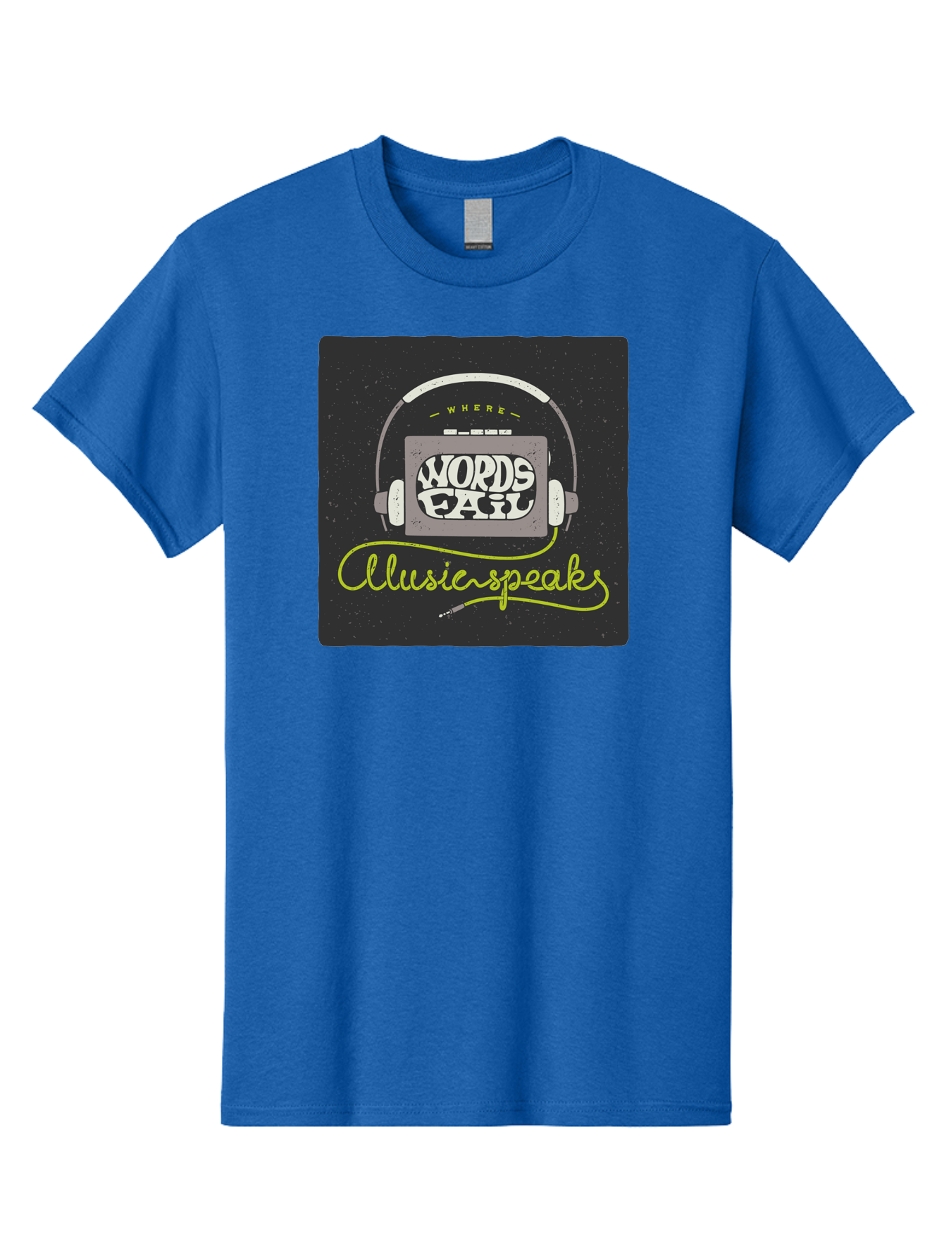 Where-Words-Fail-Music-Speaks Men'S Graphic Tee, 100% Cotton, Comfortable Casual Summer Wear, Machine Washable, Music Inspiration, Emotional Expression, Creative Quotes, Motivational Phrases, Where Words Fail Music Speaks, Aac441