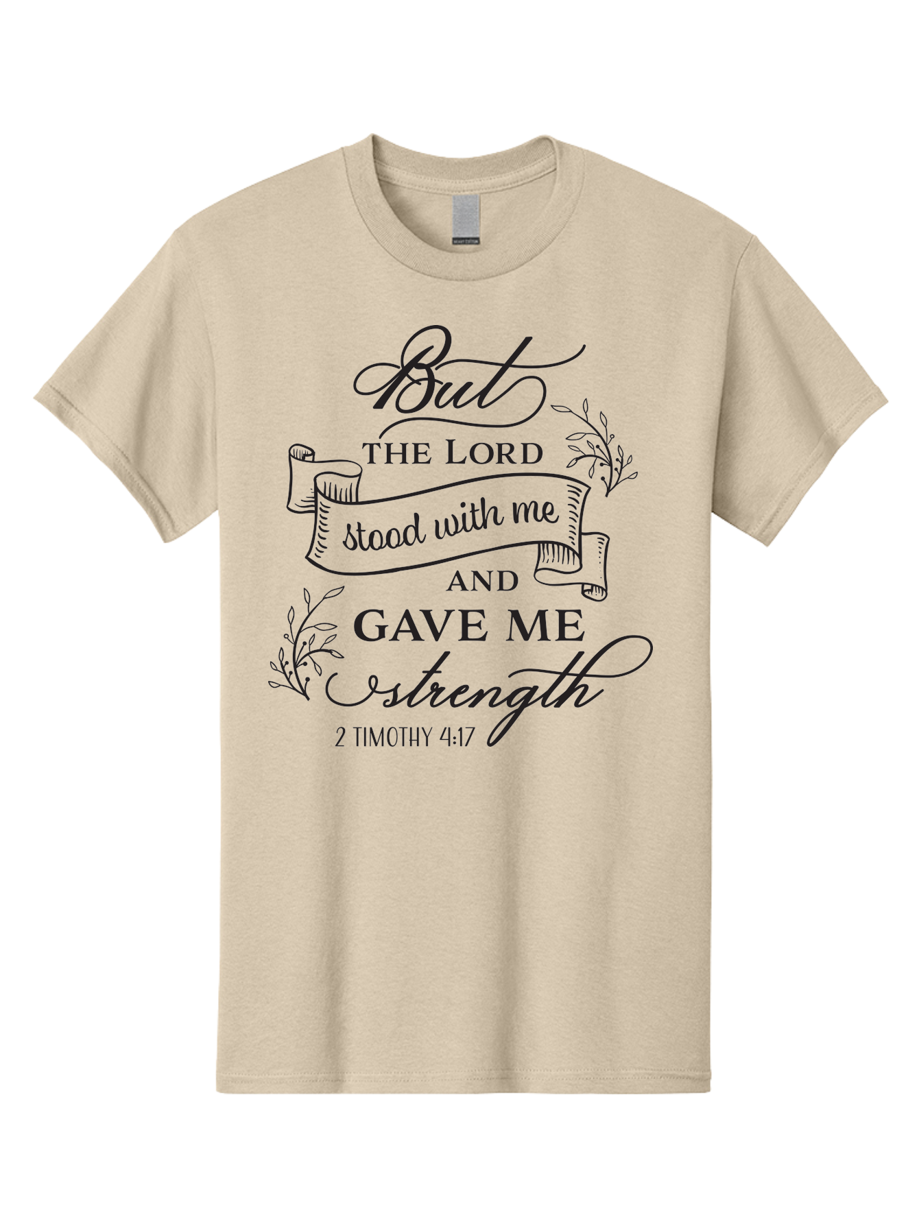 2-Timothy-4-17 Men'S Graphic Tee, 100% Cotton, Comfortable Casual Summer Wear, Machine Washable, Inspirational Quote, Bible Verse, 2 Timothy 4:17, Faith, Motivation, Scripture, Spiritual Guidance, Lord'S Strength, Perseverance Aac445