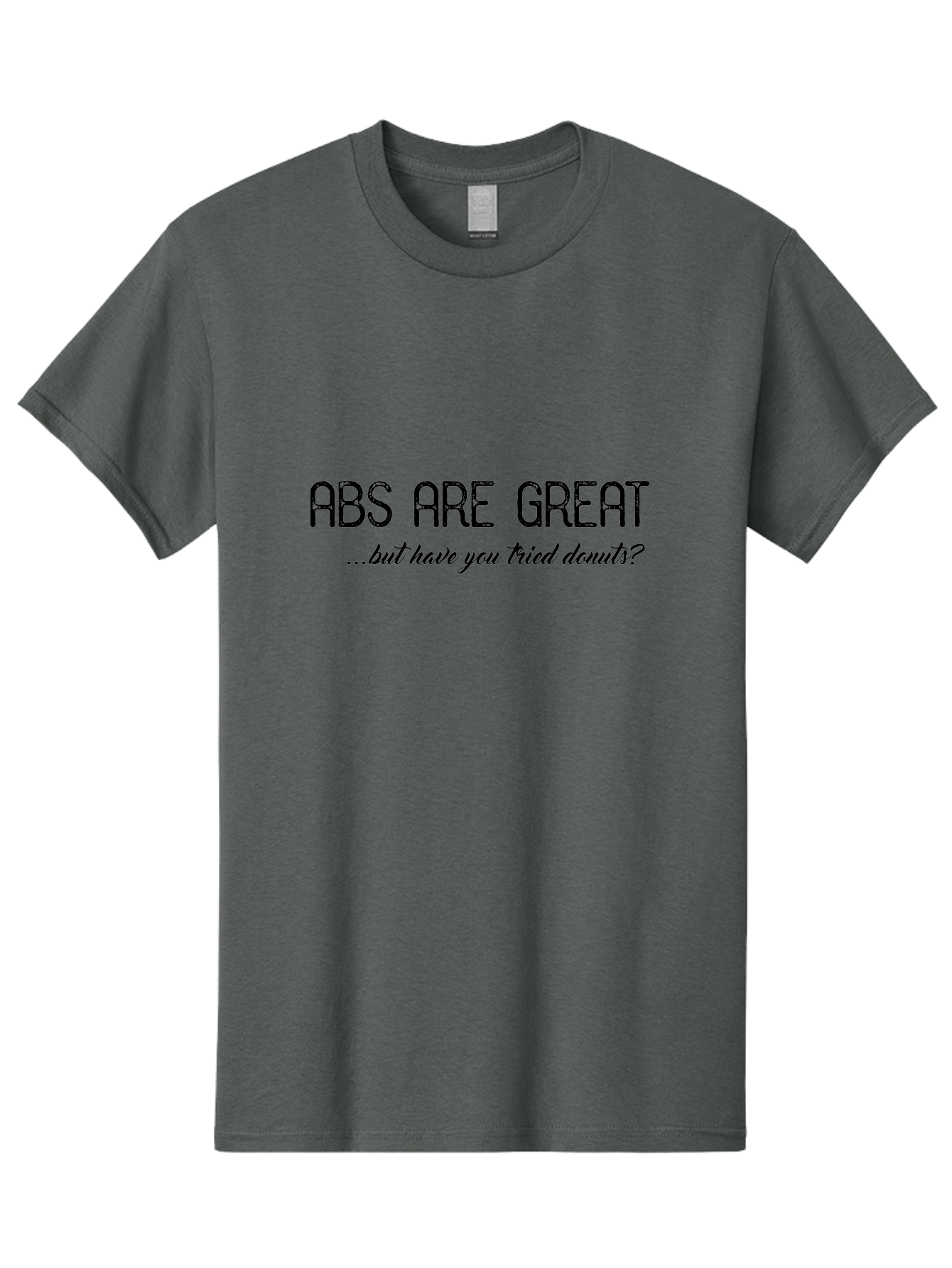 Abs-Are-Great Men'S Graphic Tee, 100% Cotton, Comfortable Casual Summer Wear, Machine Washable, Funny Quote, Humorous Saying, Donut Love, Fitness Humor, Workout Joke, Sweet Treats, Playful Message, Indulgent Humor Aac449