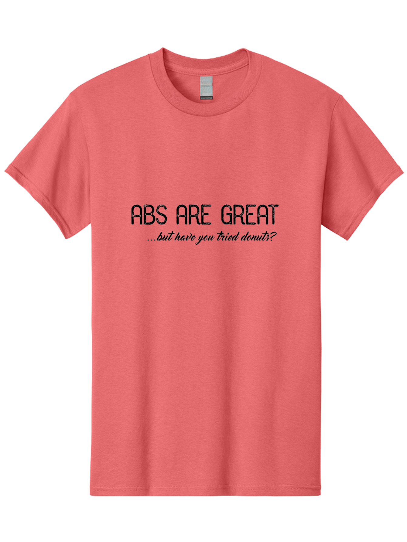 Abs-Are-Great Men'S Graphic Tee, 100% Cotton, Comfortable Casual Summer Wear, Machine Washable, Funny Quote, Humorous Saying, Donut Love, Fitness Humor, Workout Joke, Sweet Treats, Playful Message, Indulgent Humor Aac449