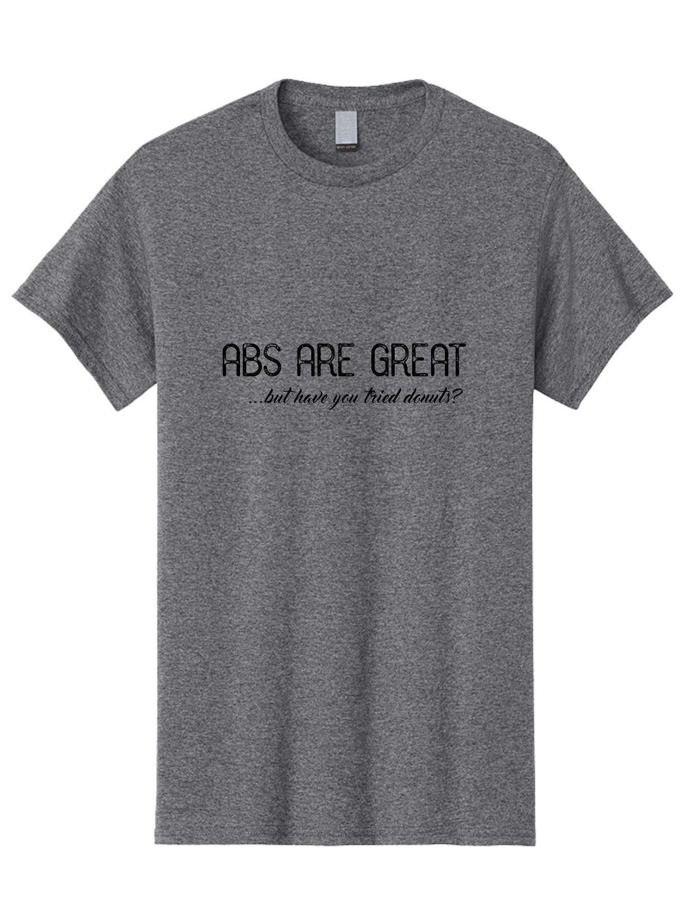 Abs-Are-Great Men'S Graphic Tee, 100% Cotton, Comfortable Casual Summer Wear, Machine Washable, Funny Quote, Humorous Saying, Donut Love, Fitness Humor, Workout Joke, Sweet Treats, Playful Message, Indulgent Humor Aac449
