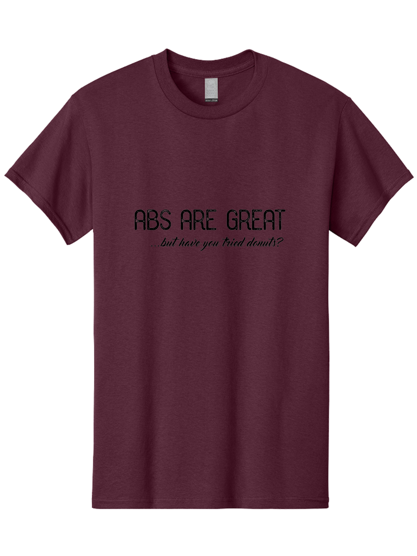 Abs-Are-Great Men'S Graphic Tee, 100% Cotton, Comfortable Casual Summer Wear, Machine Washable, Funny Quote, Humorous Saying, Donut Love, Fitness Humor, Workout Joke, Sweet Treats, Playful Message, Indulgent Humor Aac449