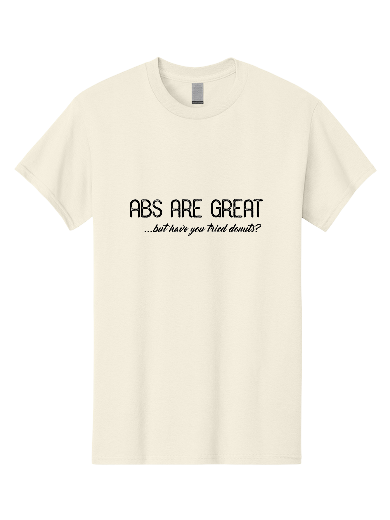 Abs-Are-Great Men'S Graphic Tee, 100% Cotton, Comfortable Casual Summer Wear, Machine Washable, Funny Quote, Humorous Saying, Donut Love, Fitness Humor, Workout Joke, Sweet Treats, Playful Message, Indulgent Humor Aac449