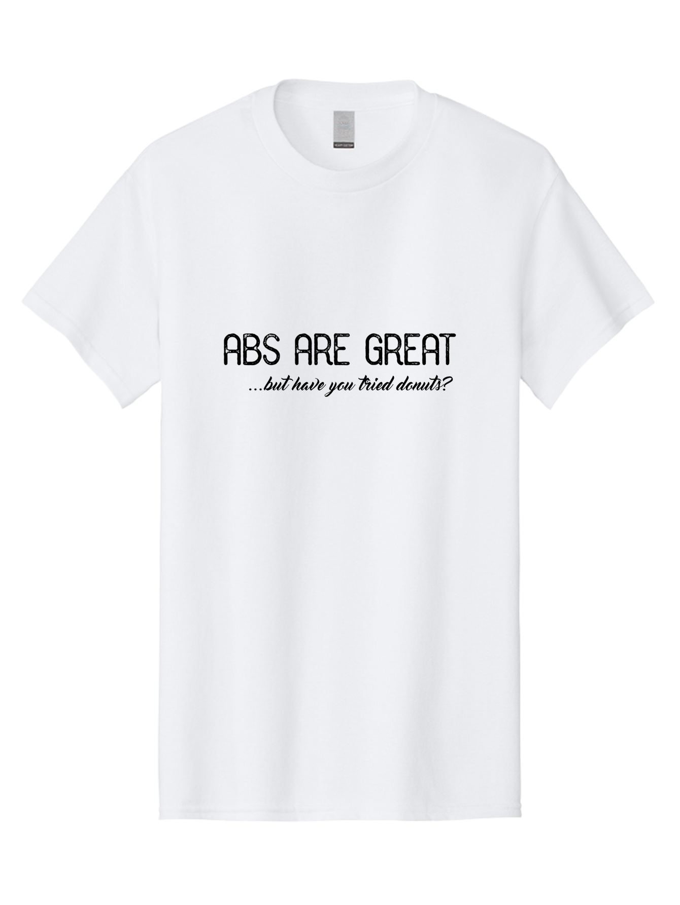 Abs-Are-Great Men'S Graphic Tee, 100% Cotton, Comfortable Casual Summer Wear, Machine Washable, Funny Quote, Humorous Saying, Donut Love, Fitness Humor, Workout Joke, Sweet Treats, Playful Message, Indulgent Humor Aac449