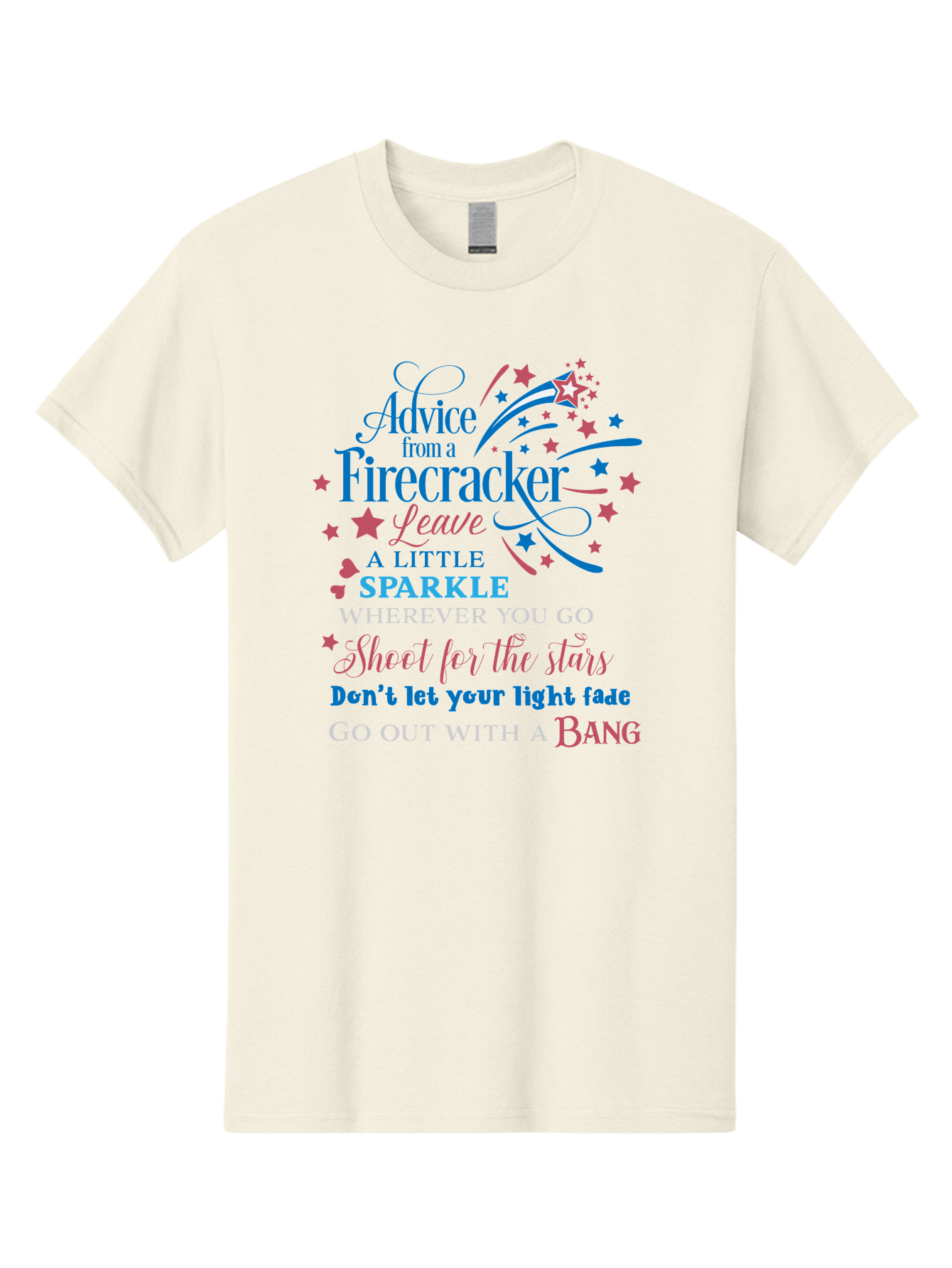 Advice-From-Firecracker Men'S Graphic Tee, 100% Cotton, Comfortable Casual Summer Wear, Machine Washable, Inspirational Quotes, Motivational Words, Positive Affirmations, Sparkle, Firecracker Advice, Life Guidance, Motivational Phrases, Aac452