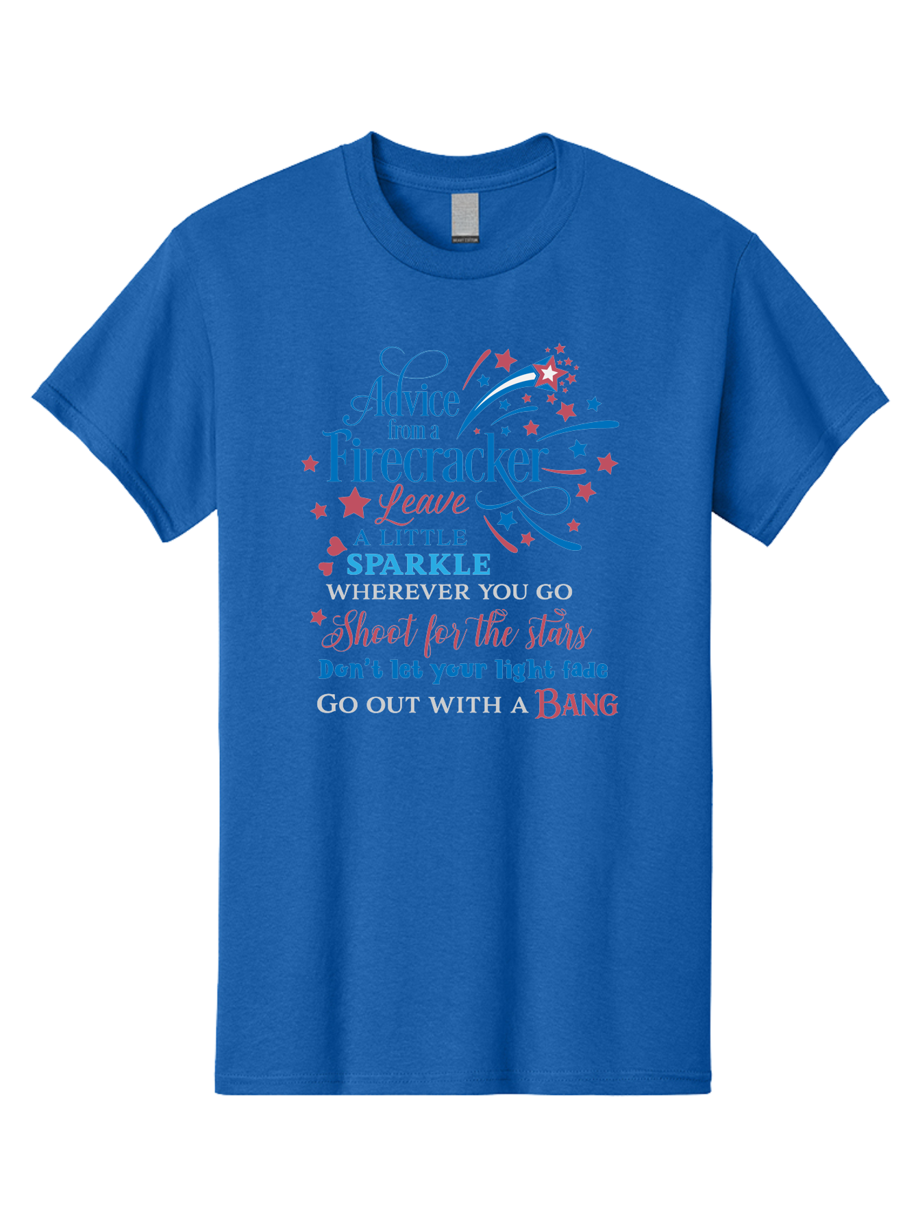 Advice-From-Firecracker Men'S Graphic Tee, 100% Cotton, Comfortable Casual Summer Wear, Machine Washable, Inspirational Quotes, Motivational Words, Positive Affirmations, Sparkle, Firecracker Advice, Life Guidance, Motivational Phrases, Aac452