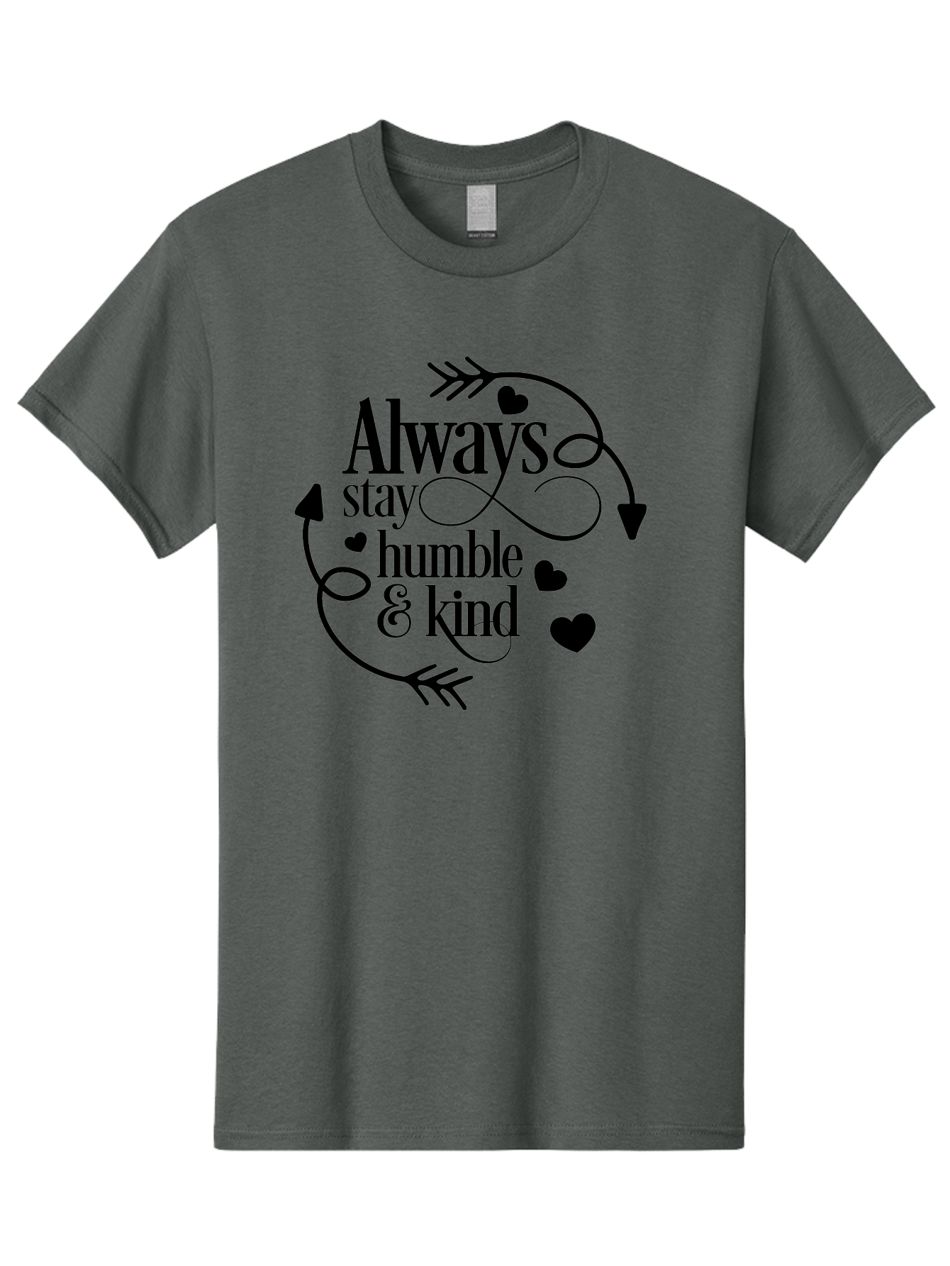 Always-Stay-Humble-Kind Men'S Graphic Tee, 100% Cotton, Comfortable Casual Summer Wear, Machine Washable, Inspirational Quote, Motivational Phrase, Positive Vibes, Kindness Matters, Humble Attitude, Heartwarming Message, Aac468