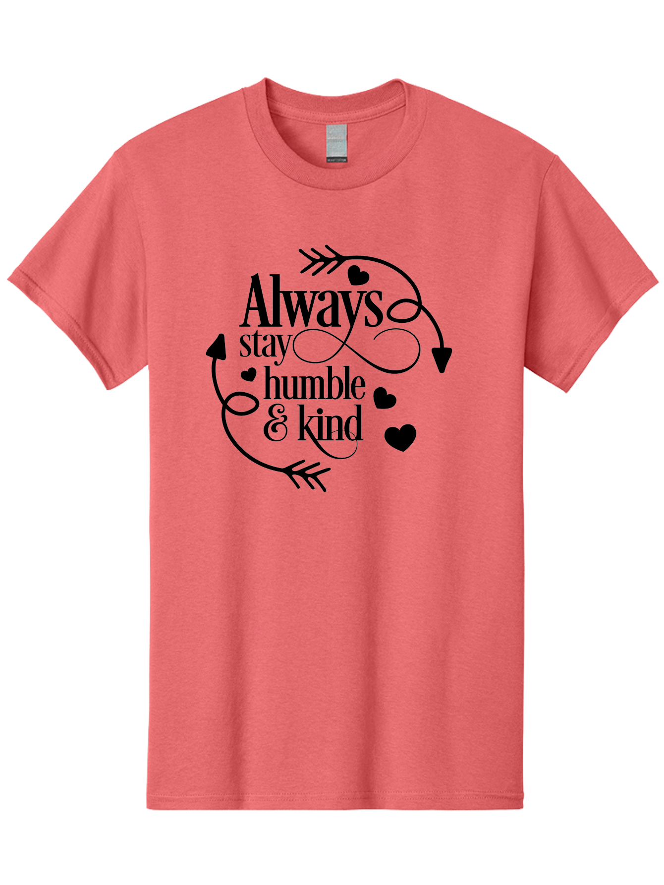 Always-Stay-Humble-Kind Men'S Graphic Tee, 100% Cotton, Comfortable Casual Summer Wear, Machine Washable, Inspirational Quote, Motivational Phrase, Positive Vibes, Kindness Matters, Humble Attitude, Heartwarming Message, Aac468