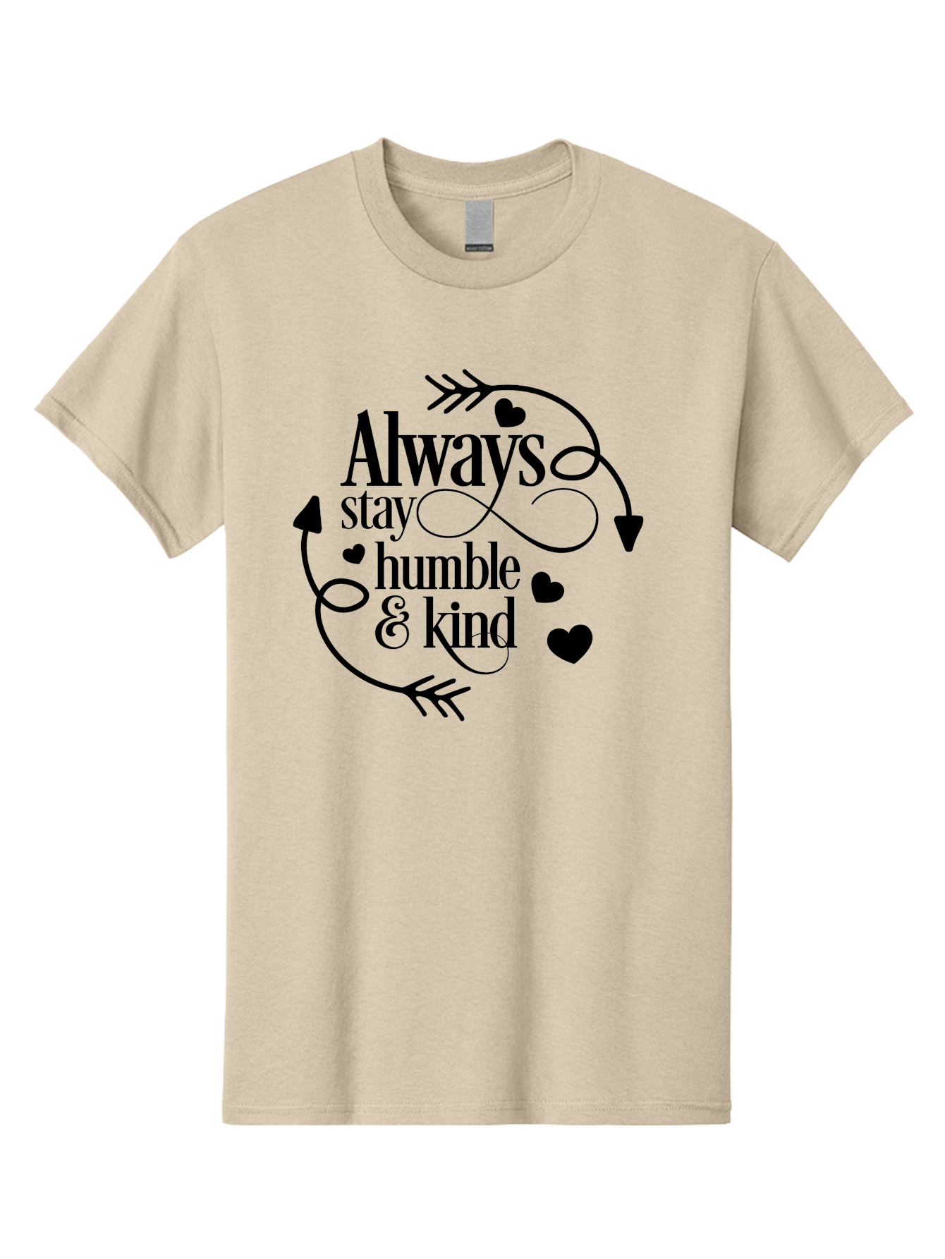 Always-Stay-Humble-Kind Men'S Graphic Tee, 100% Cotton, Comfortable Casual Summer Wear, Machine Washable, Inspirational Quote, Motivational Phrase, Positive Vibes, Kindness Matters, Humble Attitude, Heartwarming Message, Aac468